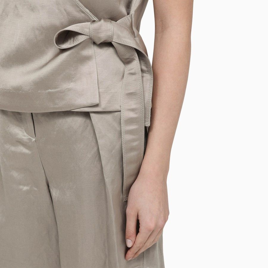 Calvin Klein o1d2blof0824 Viscose Blend Top With Bow in Beige Size XS / US 0-2 / IT 36-38 - 4 Thumbnail
