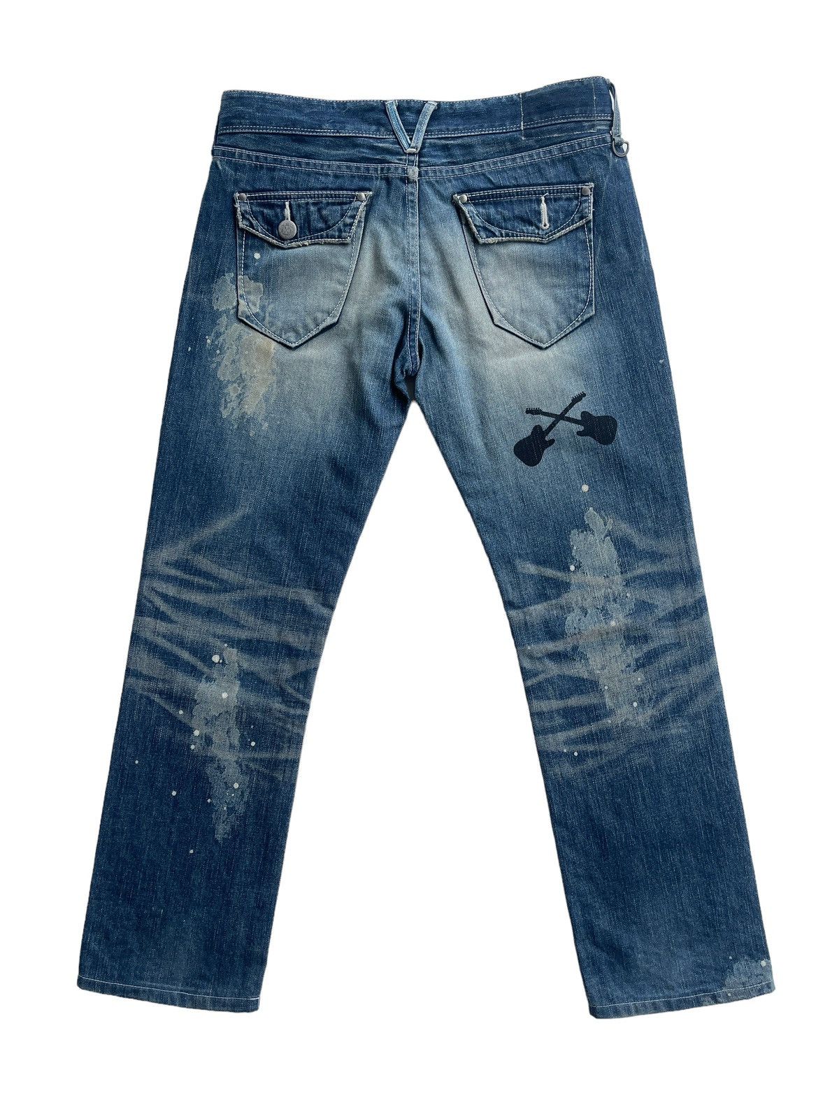 Vanquish Vanquish Japan Rusty Paint Splatted Denim Size US 33 - 2 Thumbnail