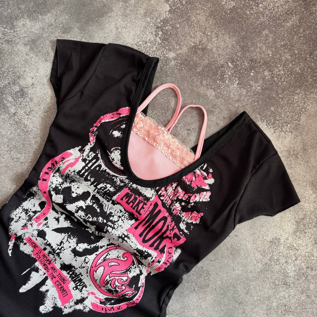 Japanese Brand × Vintage Opium Y2K Goth Punk Avant Garde Affliction Style T-Shirt Size M / US 6-8 / IT 42-44 - 2 Thumbnail