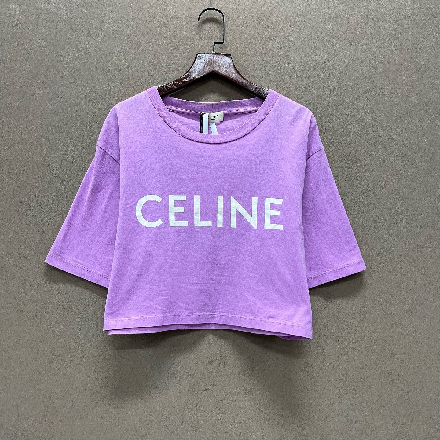 Celine Celine Purple Logo Print T-Shirt Size S Size S / US 4 / IT 40 - 1 Thumbnail