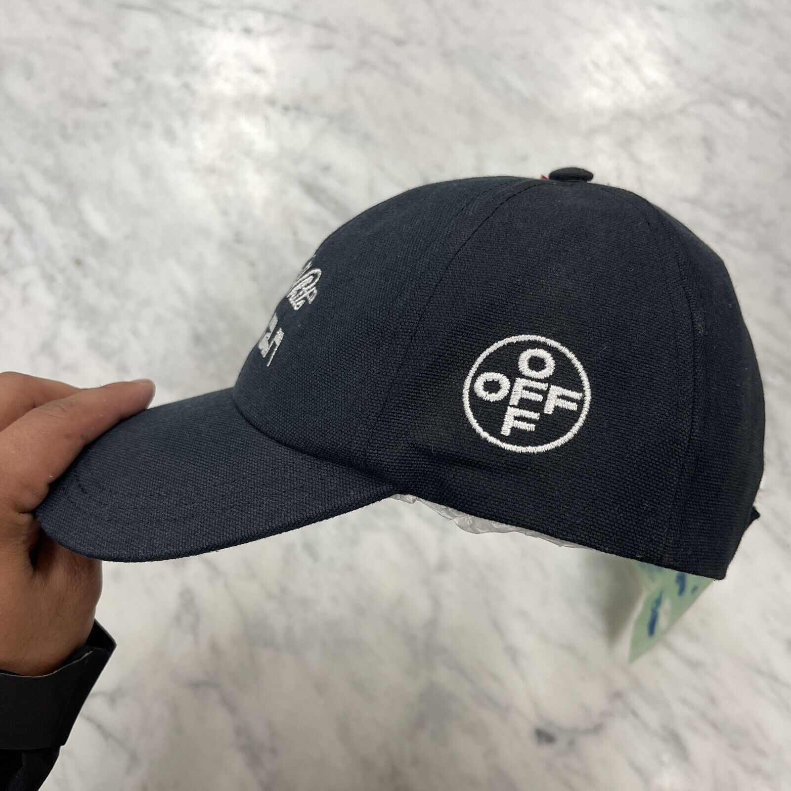 Off-White Off White Woman Logo Cap Strapback Hat Black White \ H1 Size ONE SIZE - 3 Thumbnail