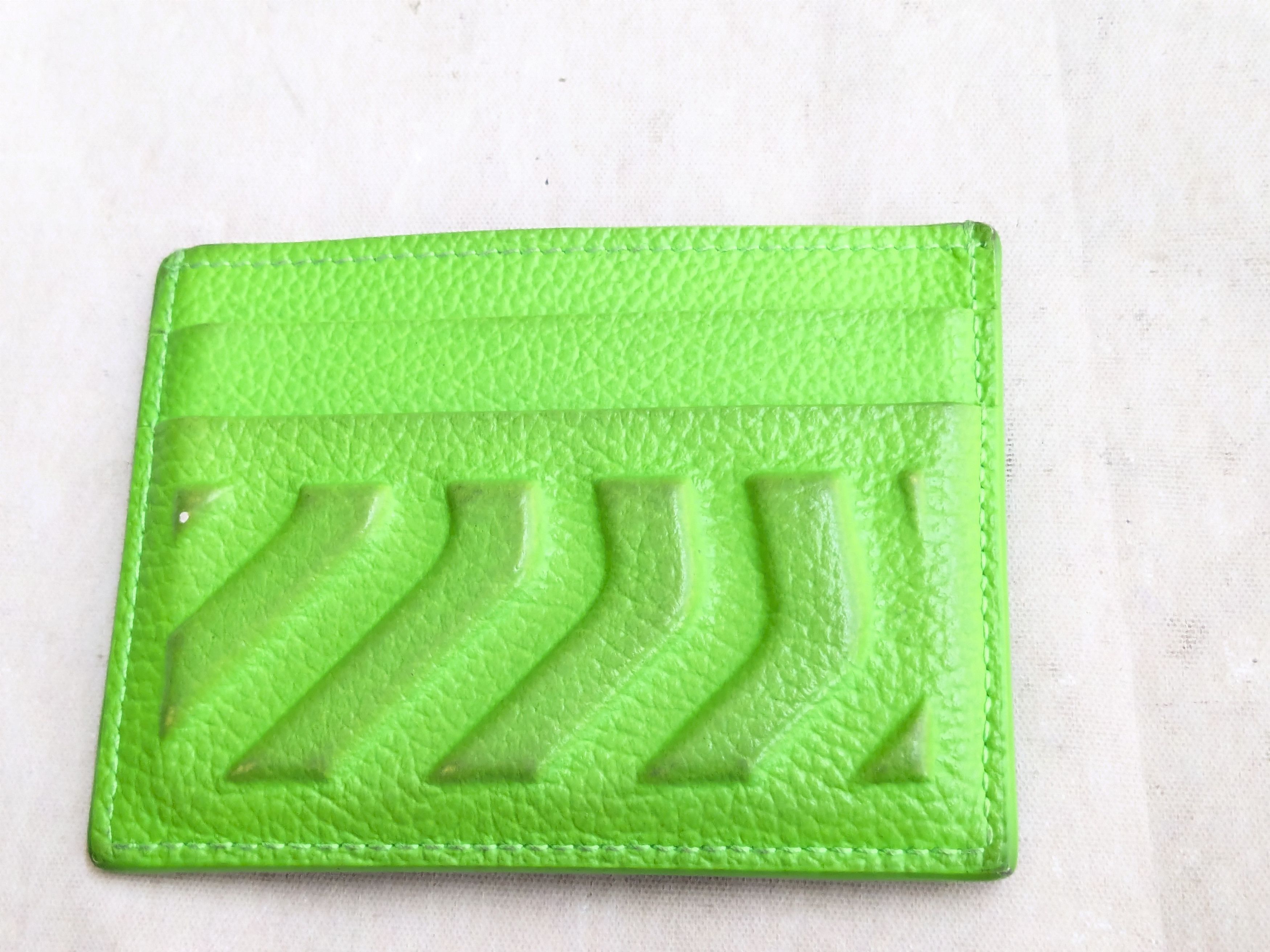 Balenciaga Balenciaga Cardholder Wallet Neon Green Black Size ONE SIZE - 6 Thumbnail