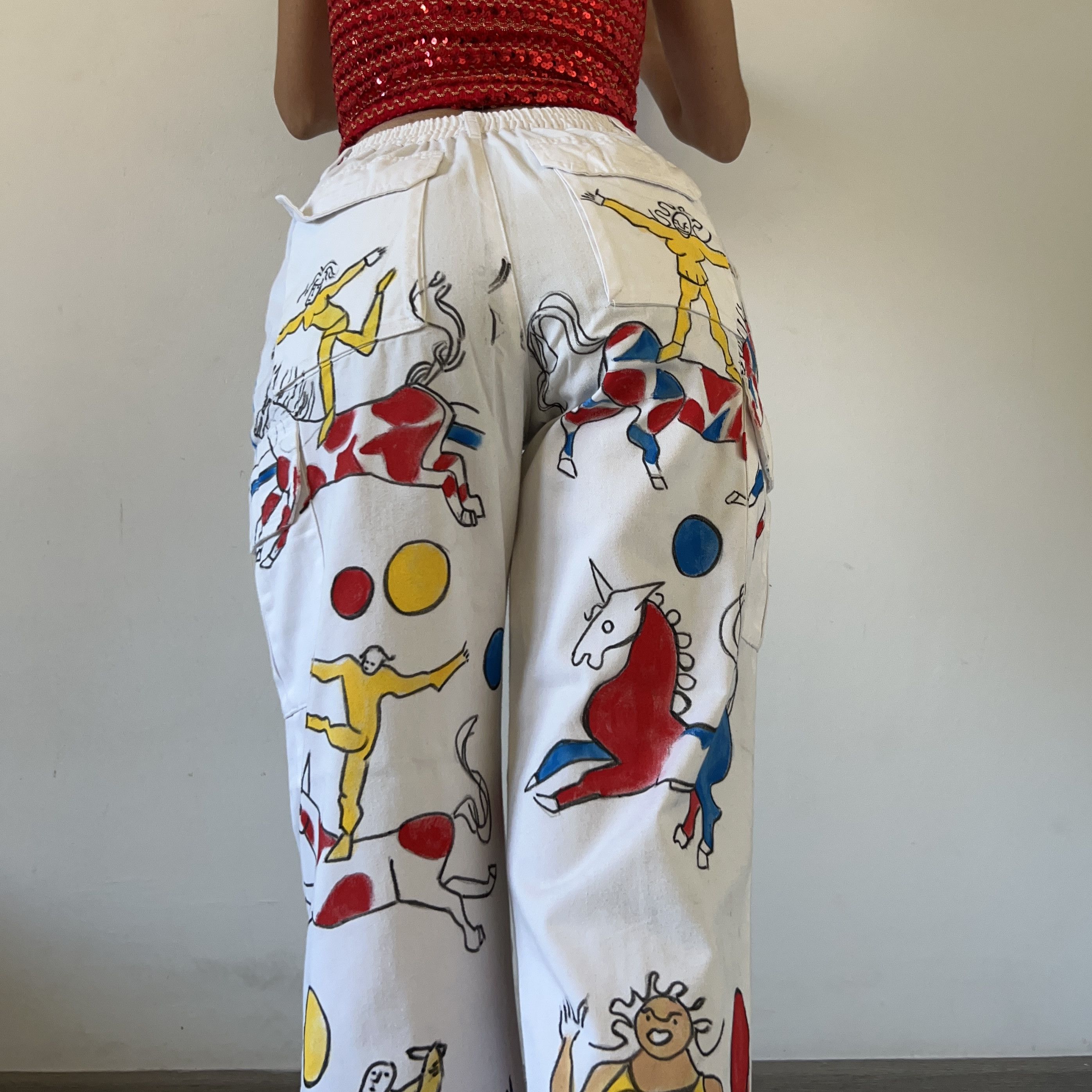 Other Custom Calder drawings circus horse cargo work pants Size 30" / US 8 / IT 44 - 4 Thumbnail