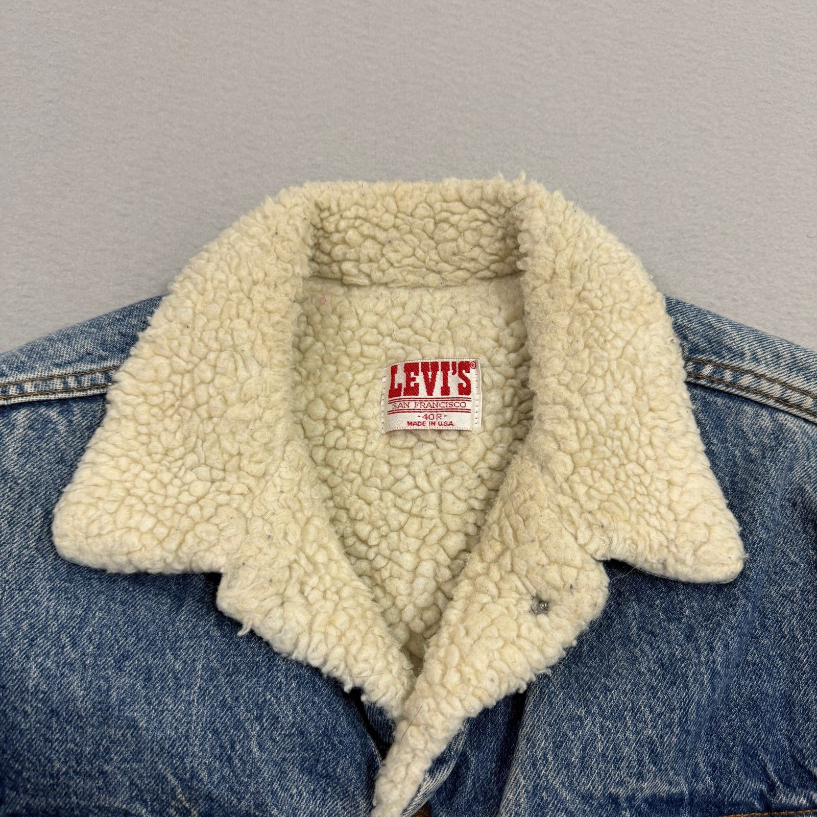 Levi's Vintage Levis Sherpa-Lined Denim Trucker Jacket 40R Blue Size US M / EU 48-50 / 2 - 5 Thumbnail