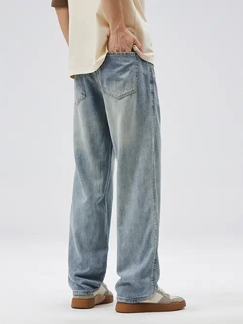 Japanese Brand VIBE American high street washed trendy light blue jeans Size US 32 / EU 48 - 4 Thumbnail
