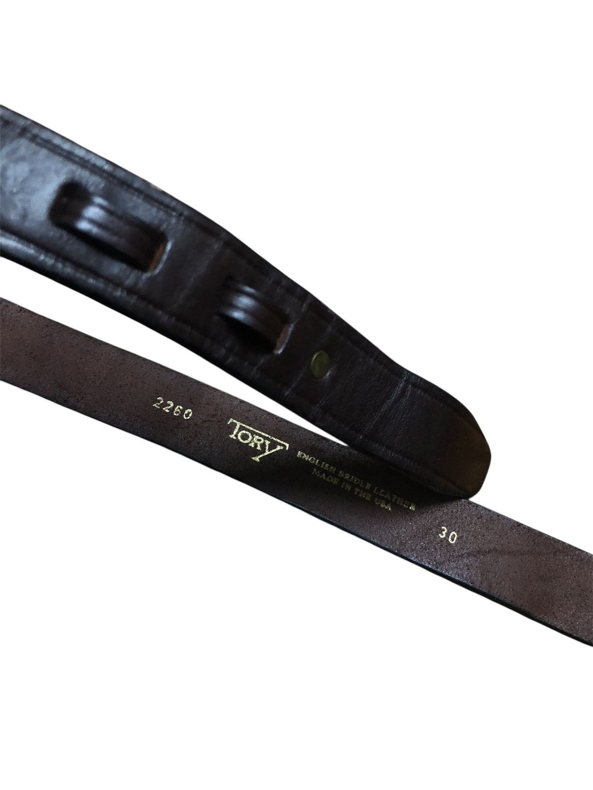 Designer × Leather × Vintage VINTAGE TORY ENGLISH BRIDLE LEATHER BELT Size 30 - 12 Thumbnail