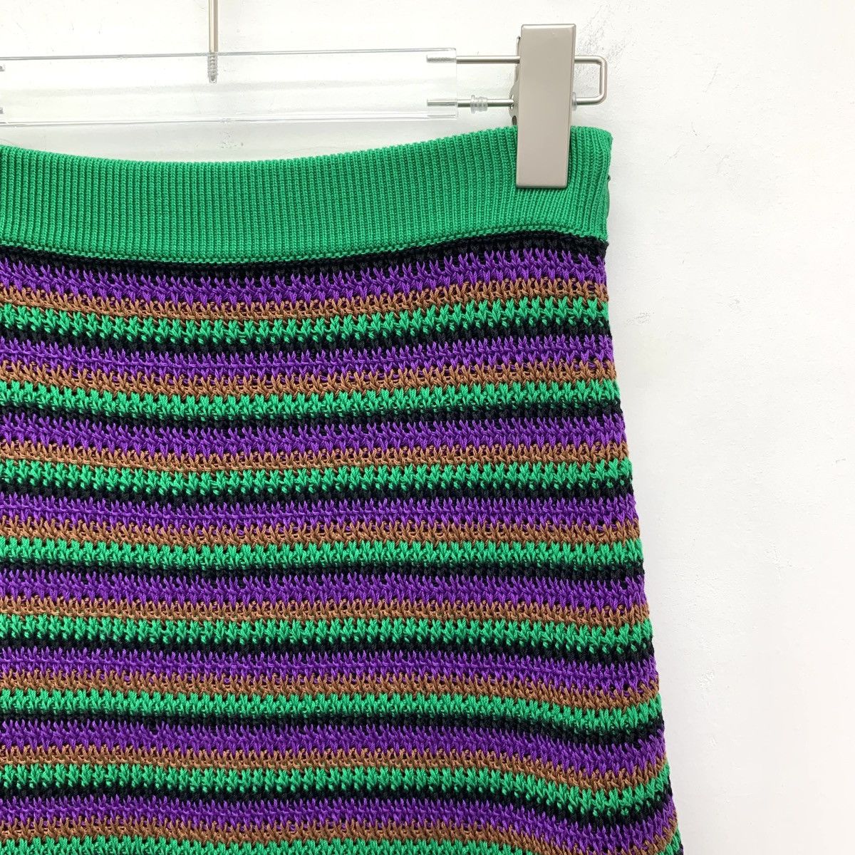 Miu Miu Miu Miu Color-block Striped Cotton Casual Knit Skirt K26WX Size 26" / US 2 / IT 38 - 3 Thumbnail