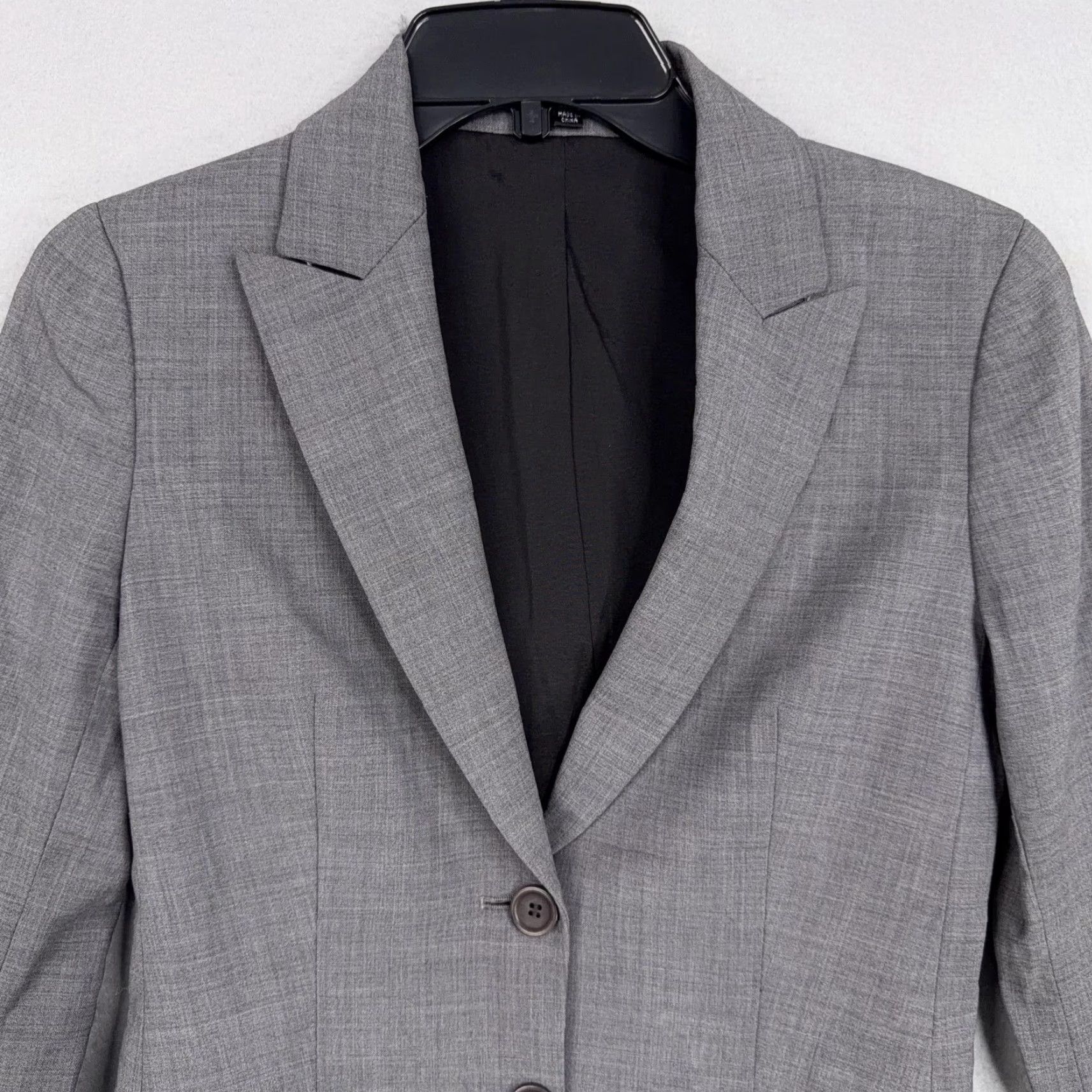 Theory Theory Blazer Womens 2 Gray Wool Blended Lined Notch Two-Button Front Jacket Office Career XS-XL Size XS / US 0-2 / IT 36-38 - 2 Thumbnail