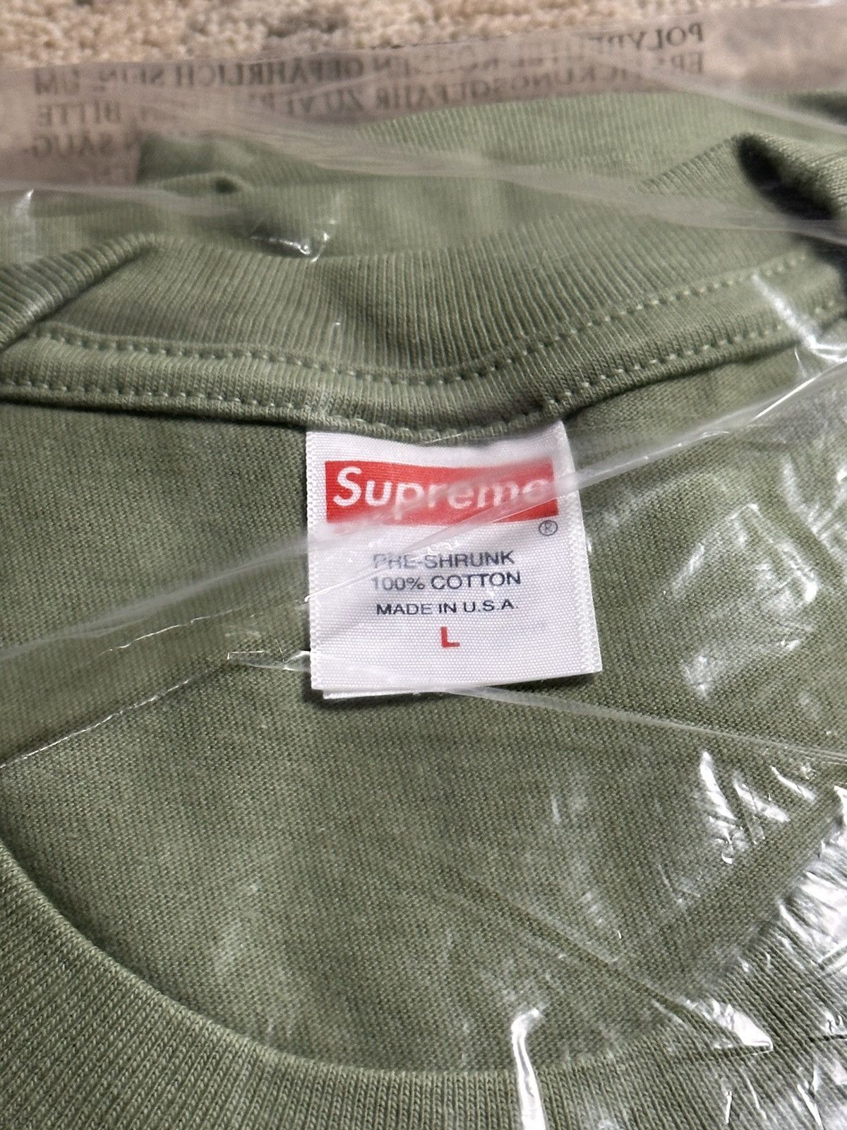 Supreme Supreme New York Tee - Light Olive - L - SS23 Size US L / EU 52-54 / 3 - 6 Thumbnail