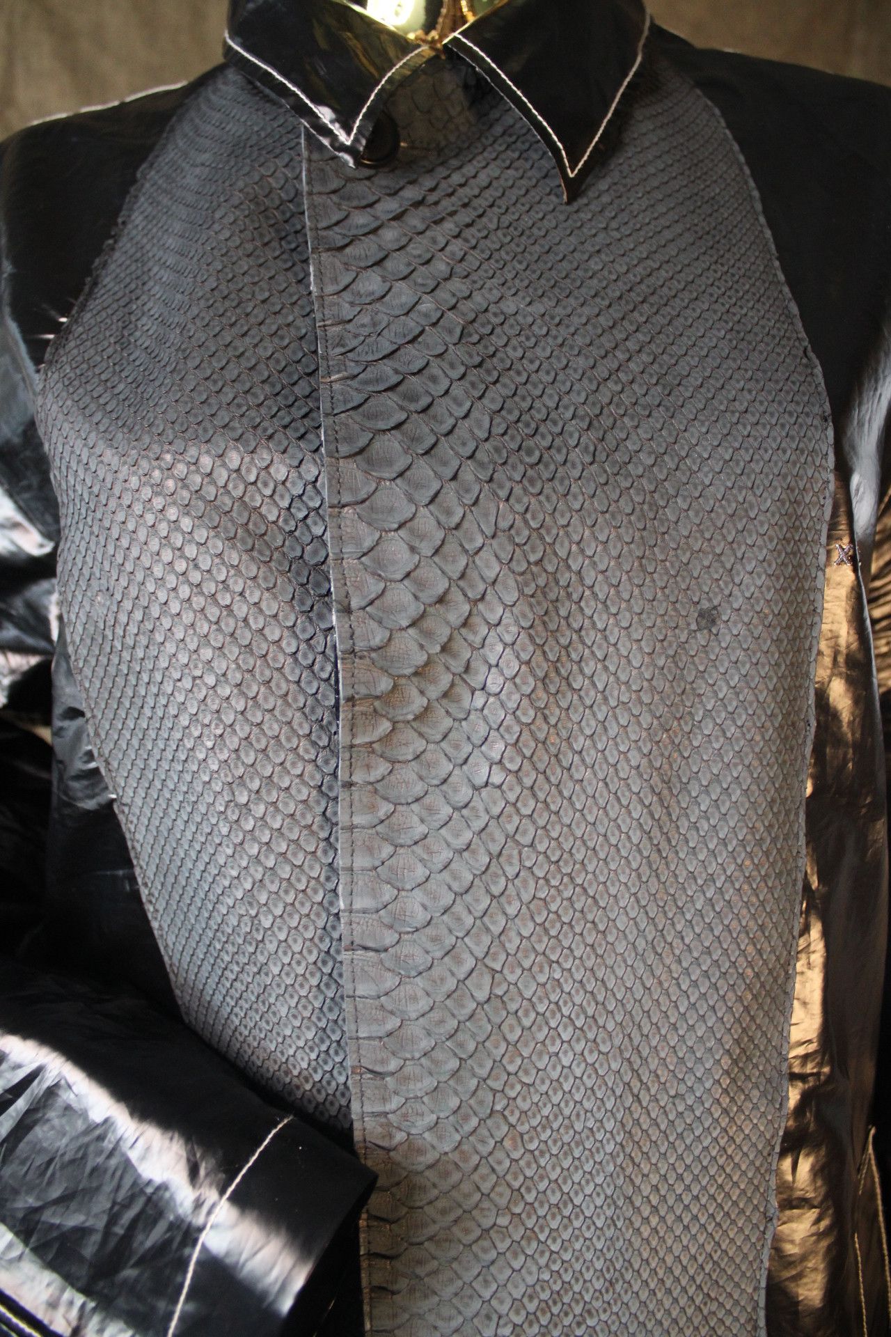 Other Custom-made black boat with real snake skin addition Size US L / EU 52-54 / 3 - 9 Thumbnail