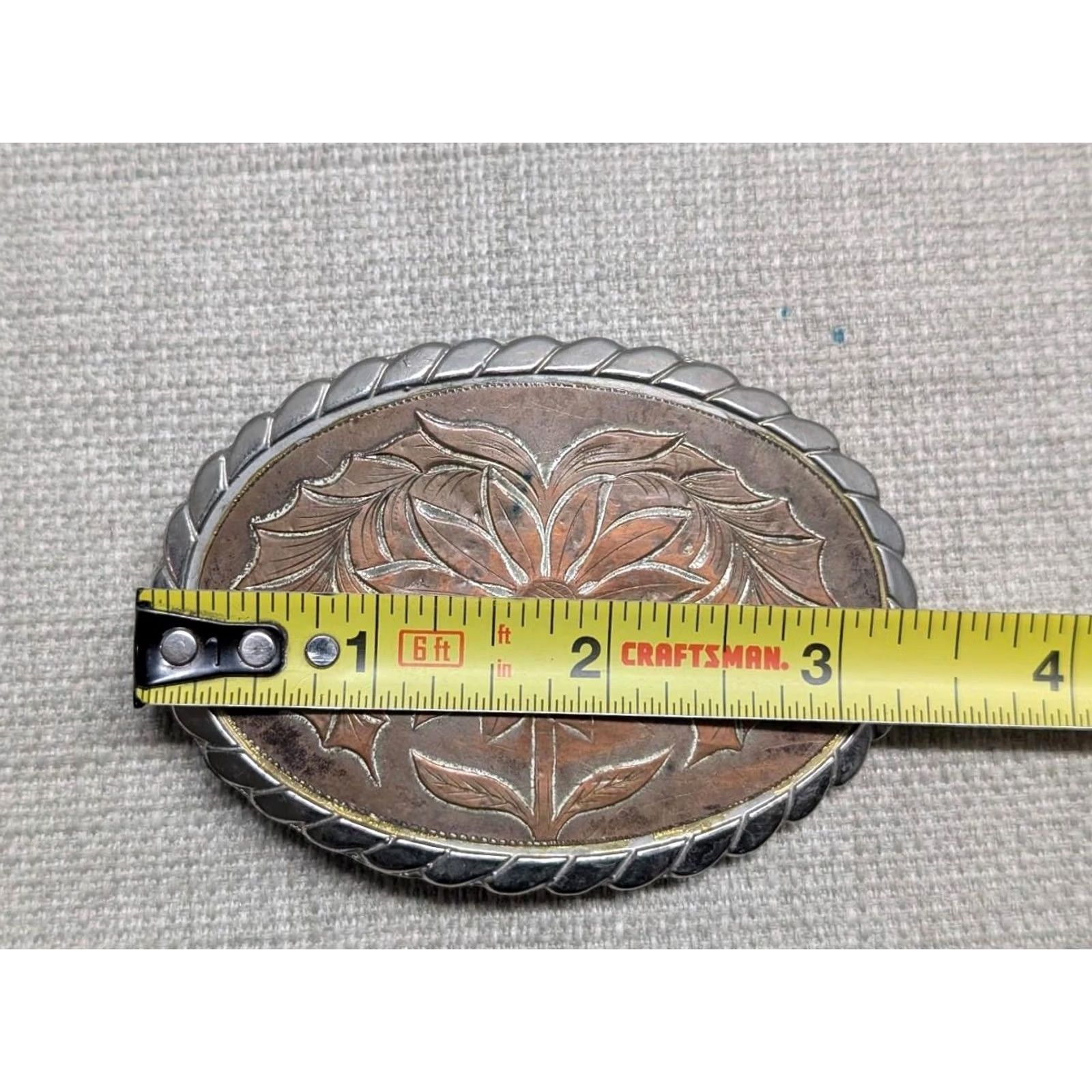 Vintage VINTAGE DAISY belt buckle ENGRAVED western floral Men Belt Buckle Size ONE SIZE - 7 Thumbnail