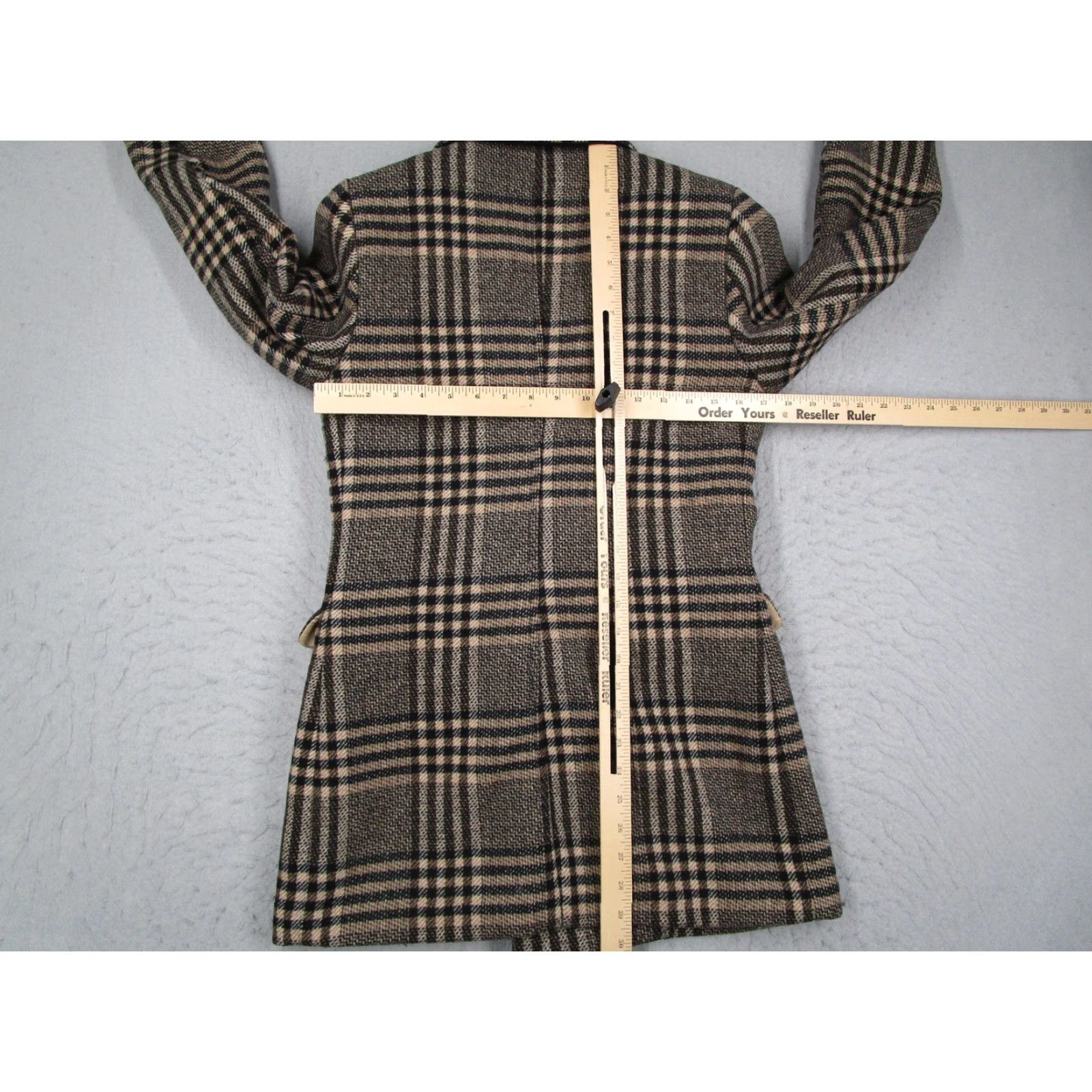 Abercrombie & Fitch Abercrombie & Fitch Coat Womens Small Brown Plaid Tweed Mid Length Overcoat Size S / US 4 / IT 40 - 6 Thumbnail
