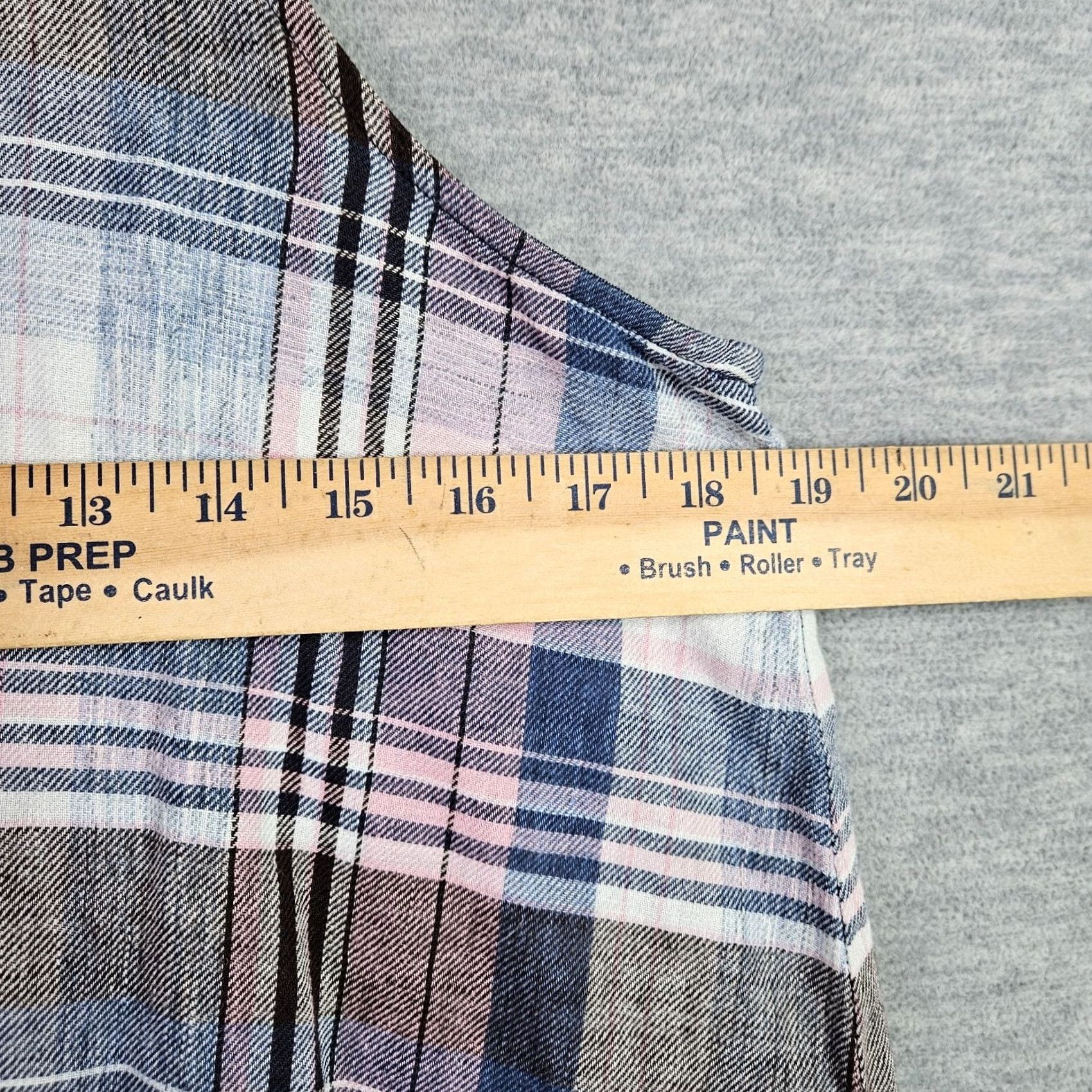 CLOT Cloth & Stone Tank Top Women’s Small Plaid Crop Sleeveless Frayed Hem Size S / US 4 / IT 40 - 3 Thumbnail