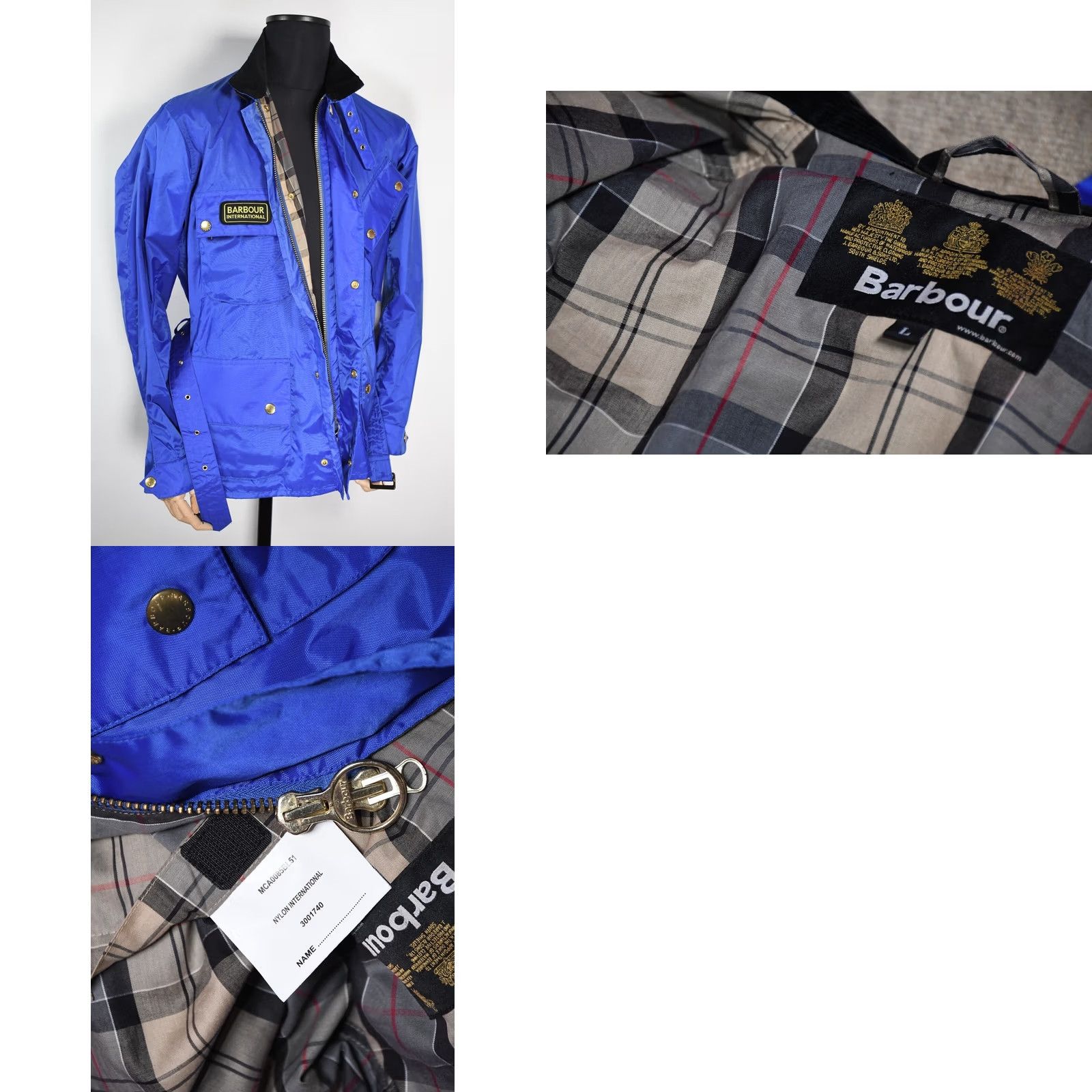 Barbour Barbour Nylon International Jacket Men L Belted Zip Navy Blue 100% Polyamide Solid Vintage: No Size US L / EU 52-54 / 3 - 8 Thumbnail