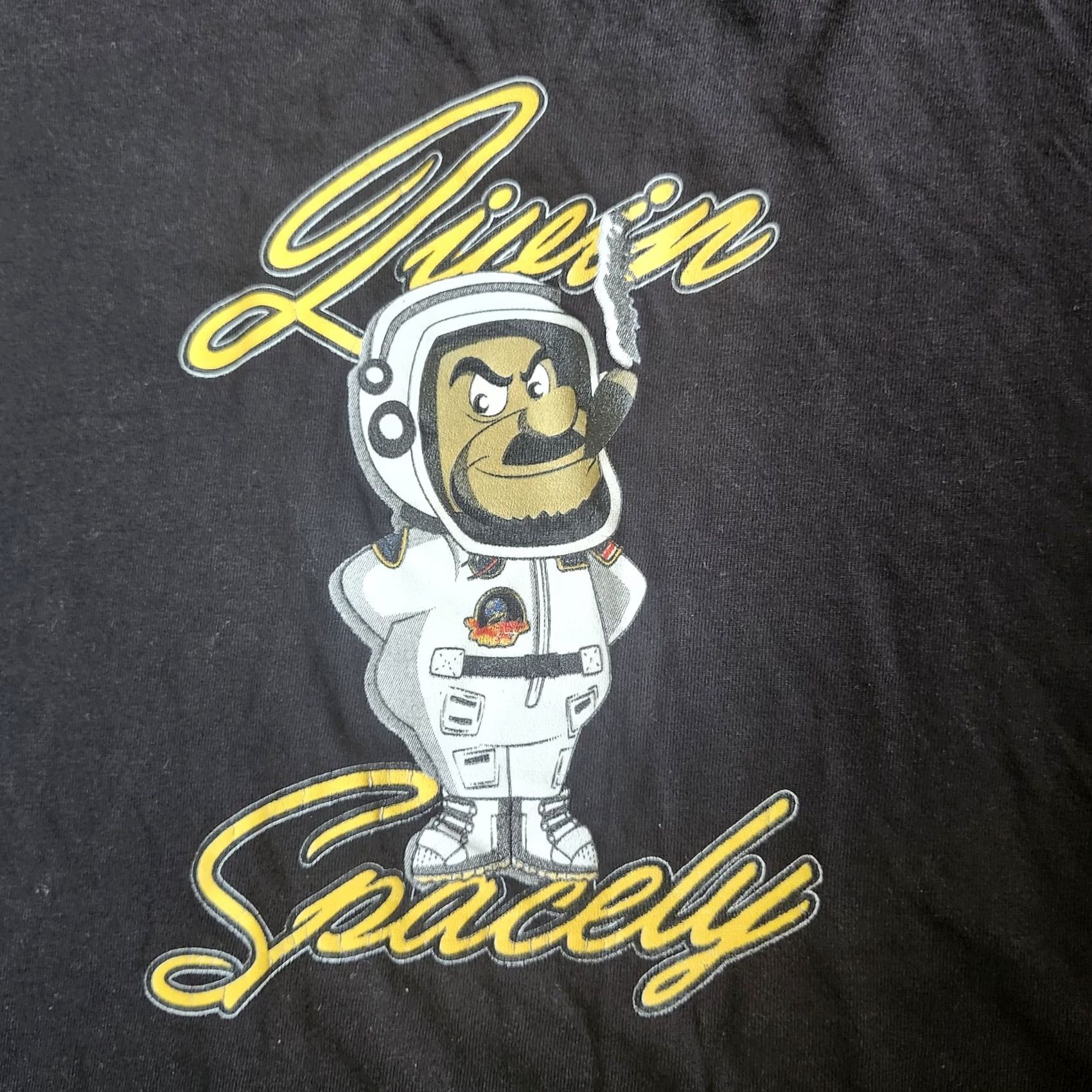 Vintage Spacely Unlimited Men's Black T-Shirt M Short Sleeve Crew Neck Cotton Space Stains Cleaning Needs Size US M / EU 48-50 / 2 - 4 Thumbnail