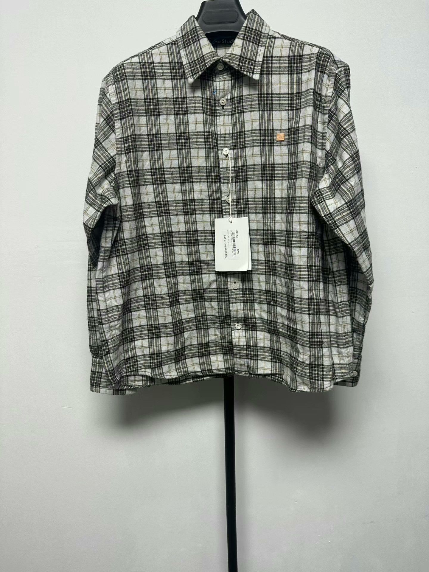 Acne Studios Acne Studios Plaid Sarlie Face Patch Flannel Shirt XXS Size US XXS / EU 40 - 1 Thumbnail
