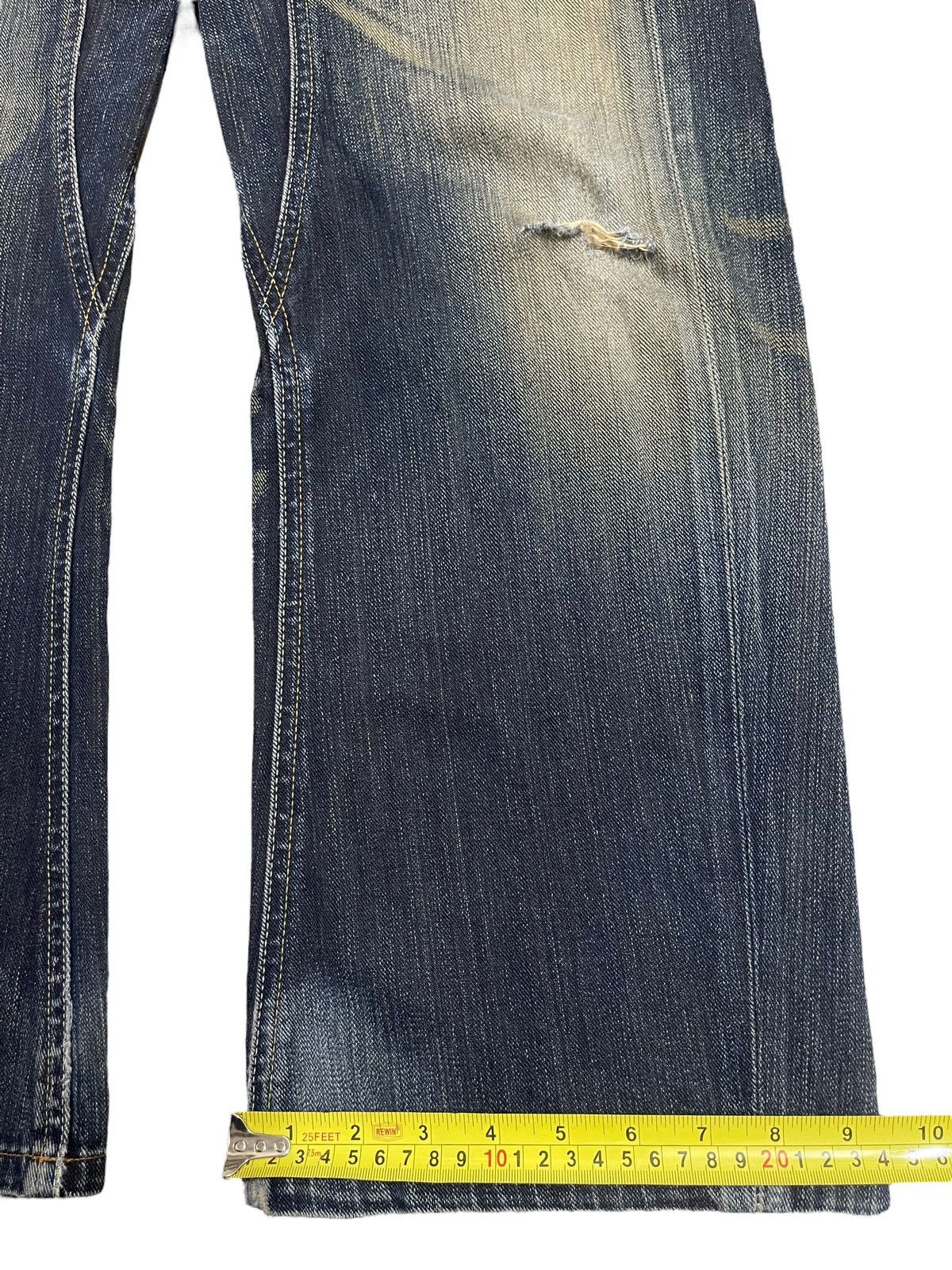 Lee Vintage Lee Cowboy Buckle Blue Wash Bleached Baggy Jeans Size US 34 / EU 50 - 16 Thumbnail