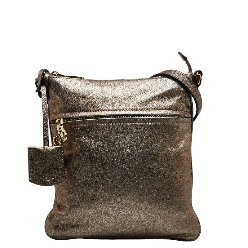 image of Loewe Leather Crossbody Bag in Gold, Women's