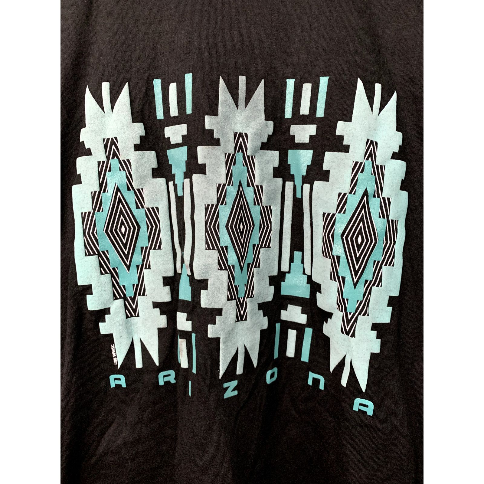 Jerzees Vintage Arizona Shirt Geometric Western Graphic Black Tee Size US M / EU 48-50 / 2 - 2 Thumbnail