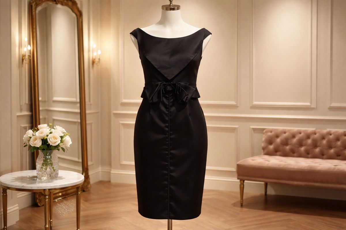Zac Posen Zac Posen black satin sheath Bow Cocktail dress Size XS / US 0-2 / IT 36-38 - 2 Thumbnail