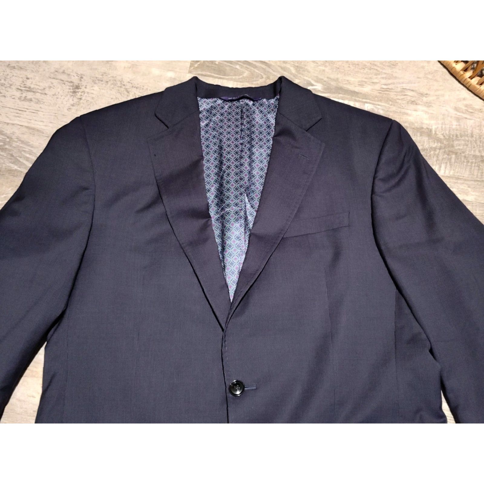Ted Baker VINTAGE Ted Baker London Wool Suit Jacket Blazer Men's 42L Blue Formal Party Wedding Business Gift Size 42L - 7 Thumbnail
