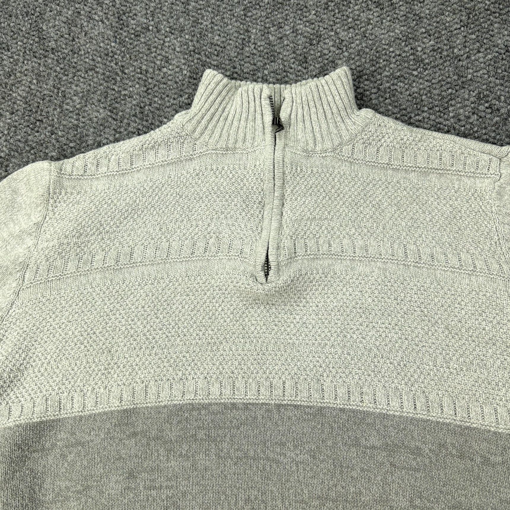 Vintage Preswick & Moore Sweater Mens 2XL Gray Quarter Zip Mock Neck Knit Pullover Size US XXL / EU 58 / 5 - 2 Thumbnail