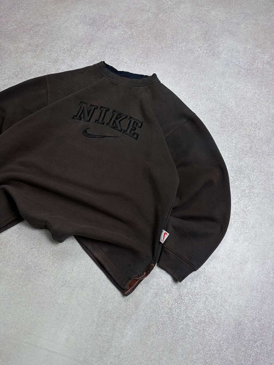 Nike Vintage 90's Nike Central Swoosh Boxy Avantgarde Sweatshirt Size US M / EU 48-50 / 2 - 2 Thumbnail
