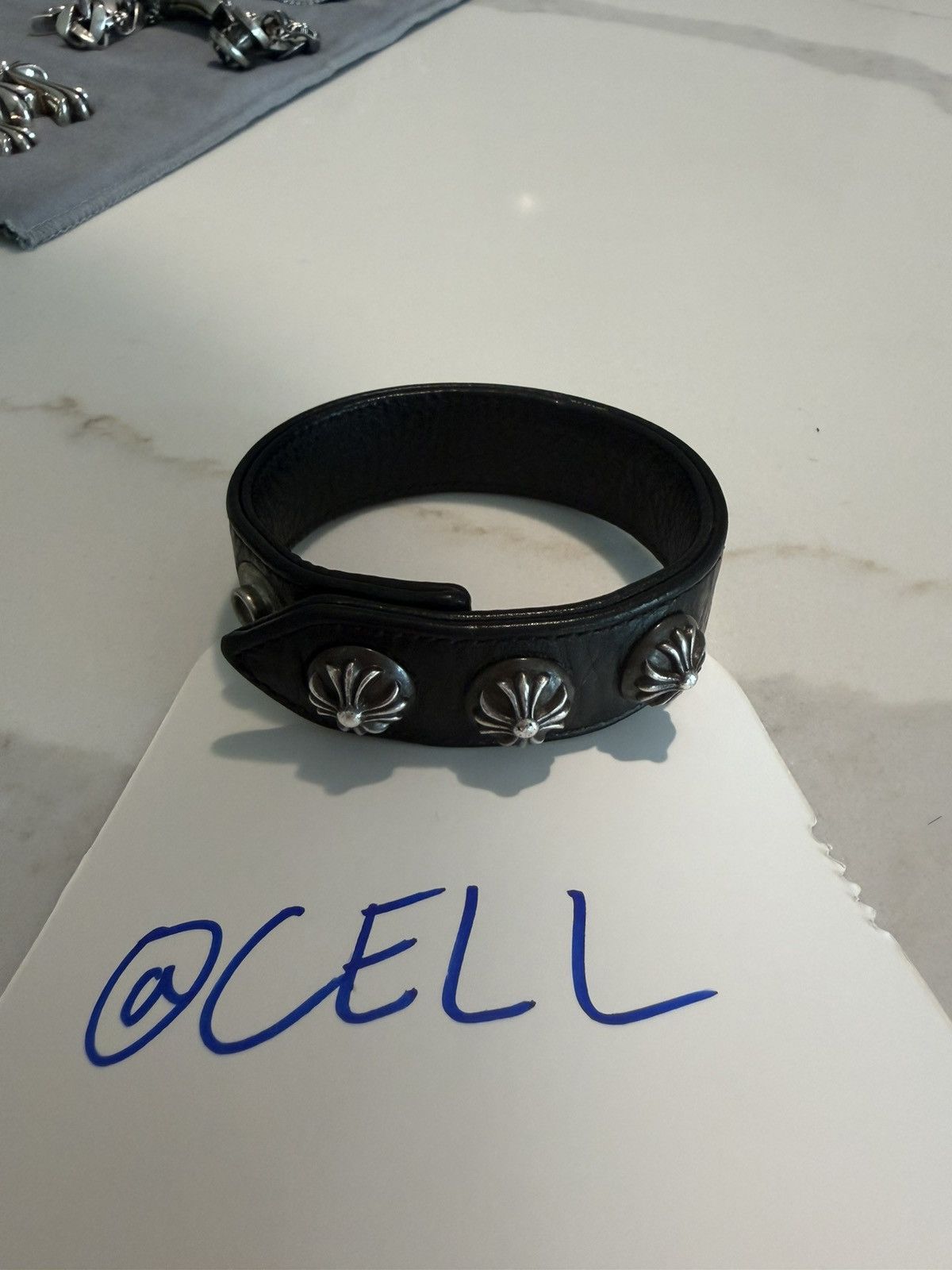 Chrome Hearts 3 button leather bracelet Size ONE SIZE - 1 Thumbnail