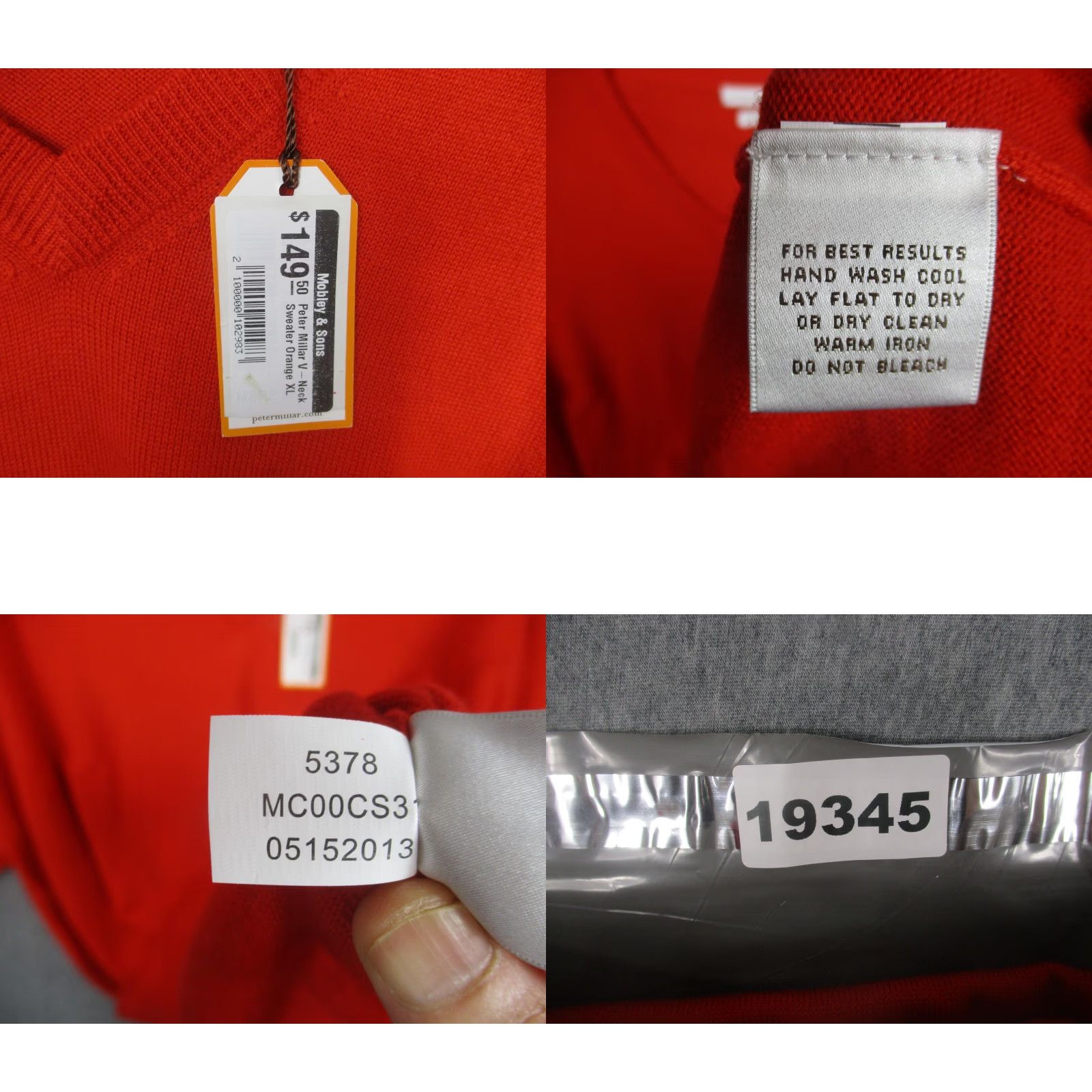 Peter Millar Peter Millar Sweater Mens XL Orange V-Neck 100% Merino Wool Knit Pullover Size US XL / EU 56 / 4 - 9 Thumbnail