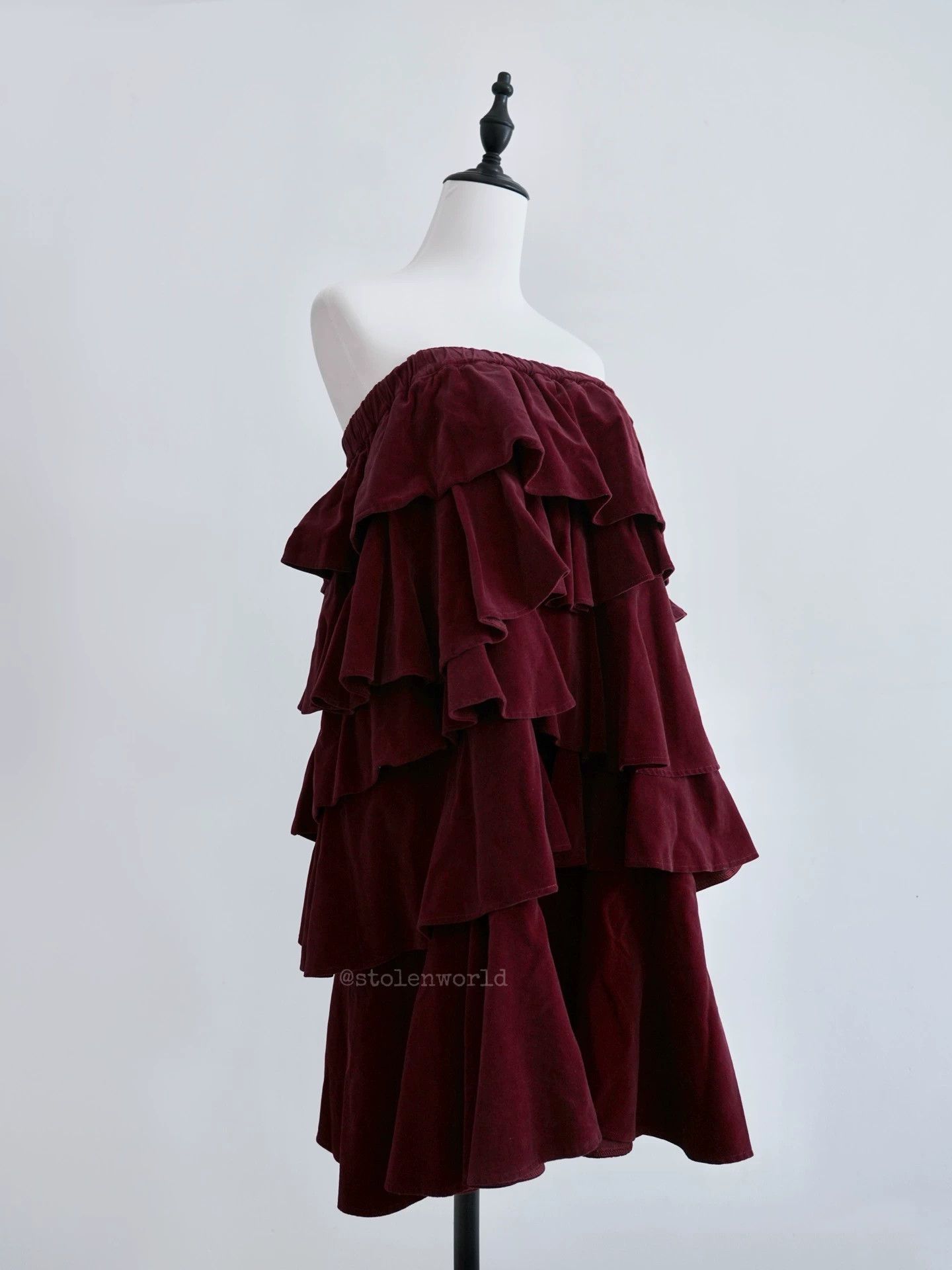 Comme des Garcons Comme des Garçons 2003 FW Red Velvet Layered Cake Dress F Size 27" / US 4 / IT 40 - 4 Thumbnail