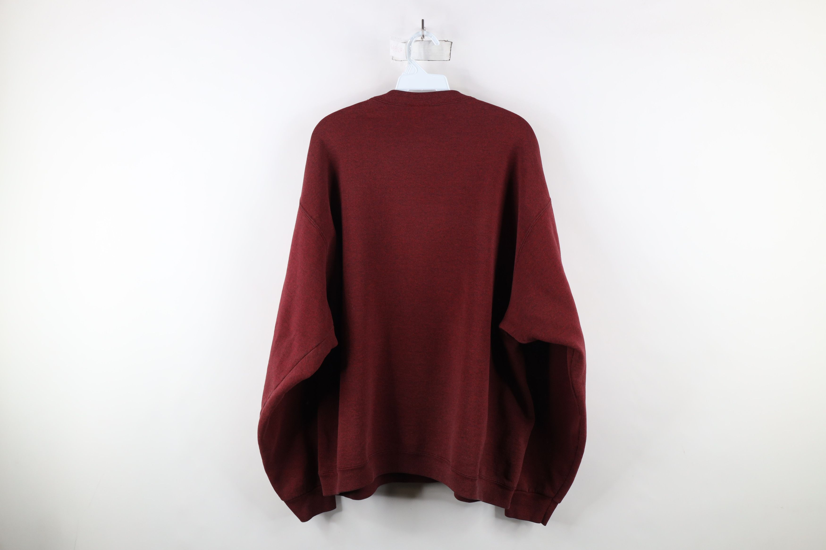 Vintage Vintage 90s Wilson Blank Crewneck Sweatshirt Heather Red Size US XXL / EU 58 / 5 - 9 Thumbnail