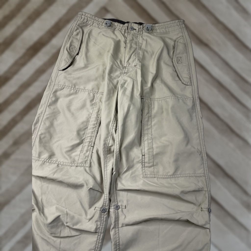 Gap VINTAGE GAP Pants Mens Small Gray Paratrooper Cargo Y2K Baggy Pockets Size US 29 - 1 Thumbnail