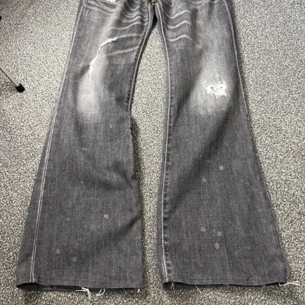 Beauty Beast 🔥 Vintage Flared y2k Levis 708 Black Distressed Denim Size US 30 / EU 46 - 5 Thumbnail