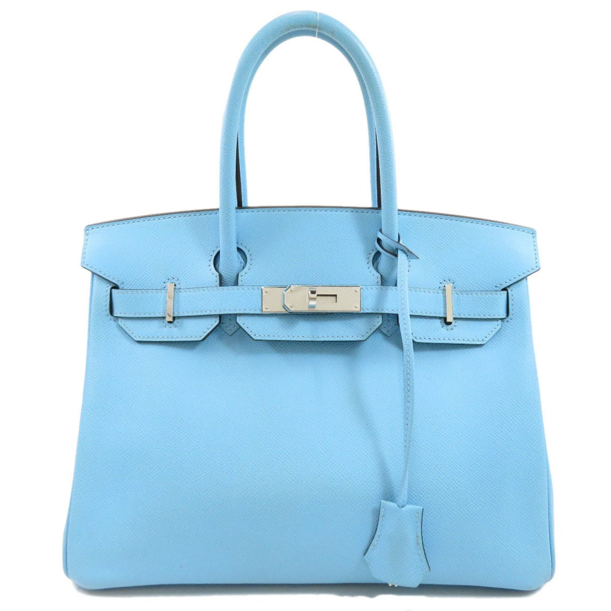 image of Hermes Birkin 30 Celeste Handbag Epson Ladies in Black, Women's