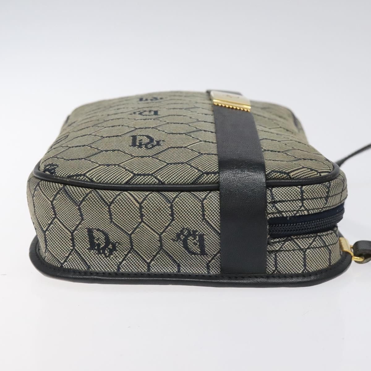 Dior DIOR Honeycomb Canvas Shoulder Bag Gold Navy Size ONE SIZE - 3 Thumbnail