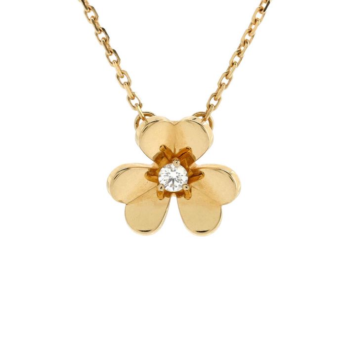 Van Cleef & Arpels Frivole Pendant Necklace 18K Yellow Gold and Diamond ...