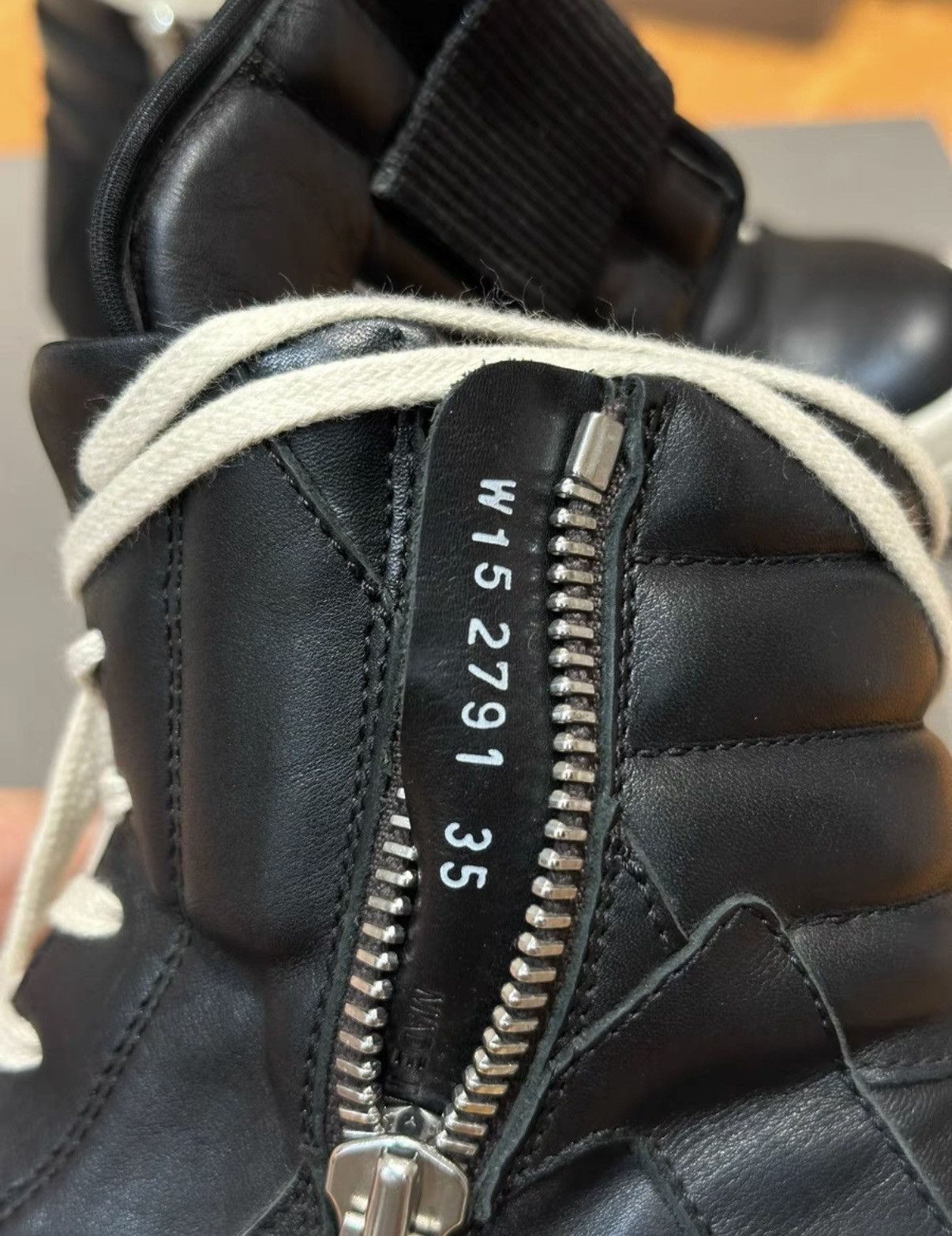 Rick Owens Rick Owens Classic Black Leather Geobasket High-Top Size US 5 / IT 35 - 7 Thumbnail