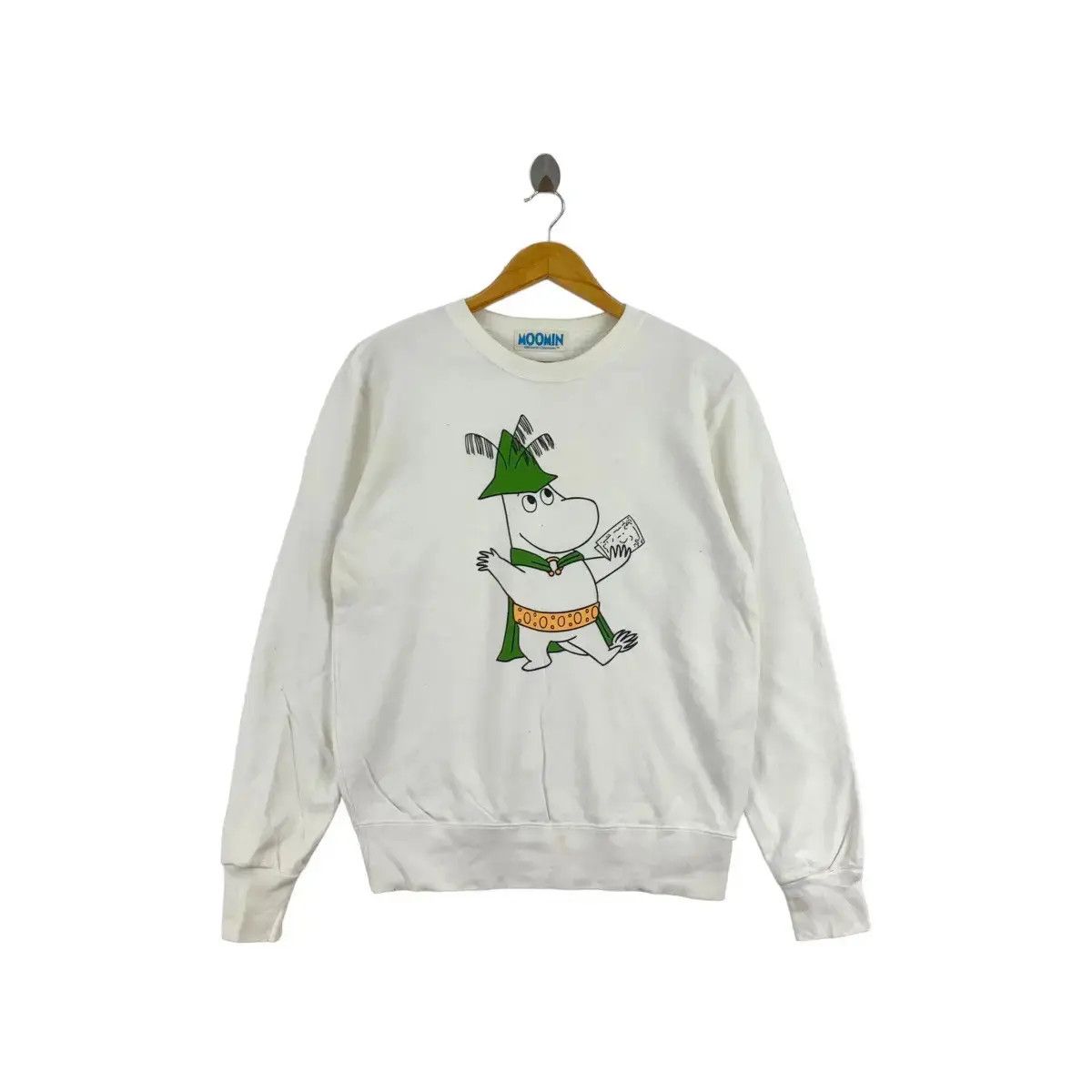 Vintage MOOMIN CHARACTER Cartoon Series Big Print White Sweatshirt Size US M / EU 48-50 / 2 - 1 Thumbnail
