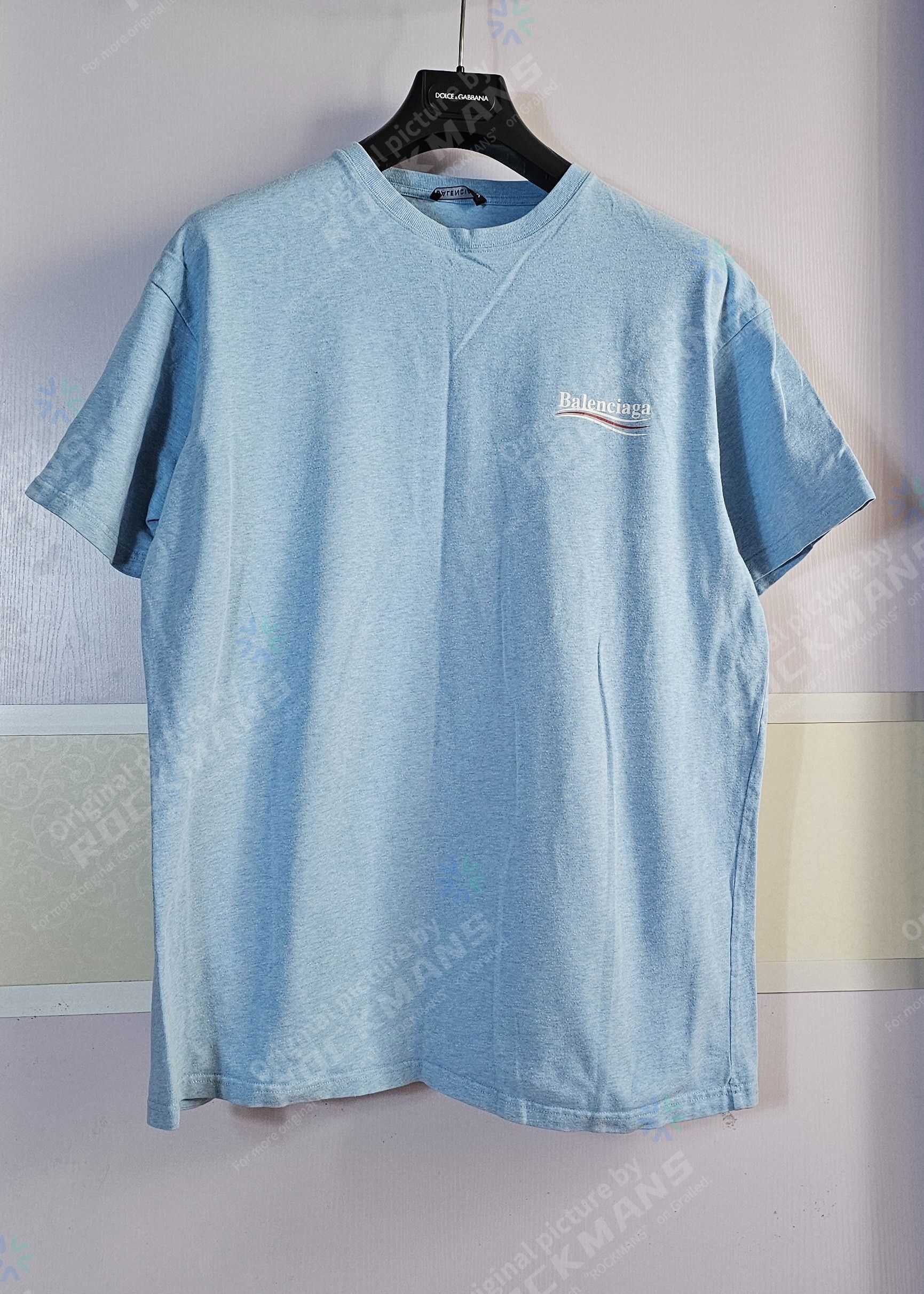 Balenciaga Balenciaga Haze Blue Coke Short Sleeves T-Shirts Size XL Size US XL / EU 56 / 4 - 2 Thumbnail