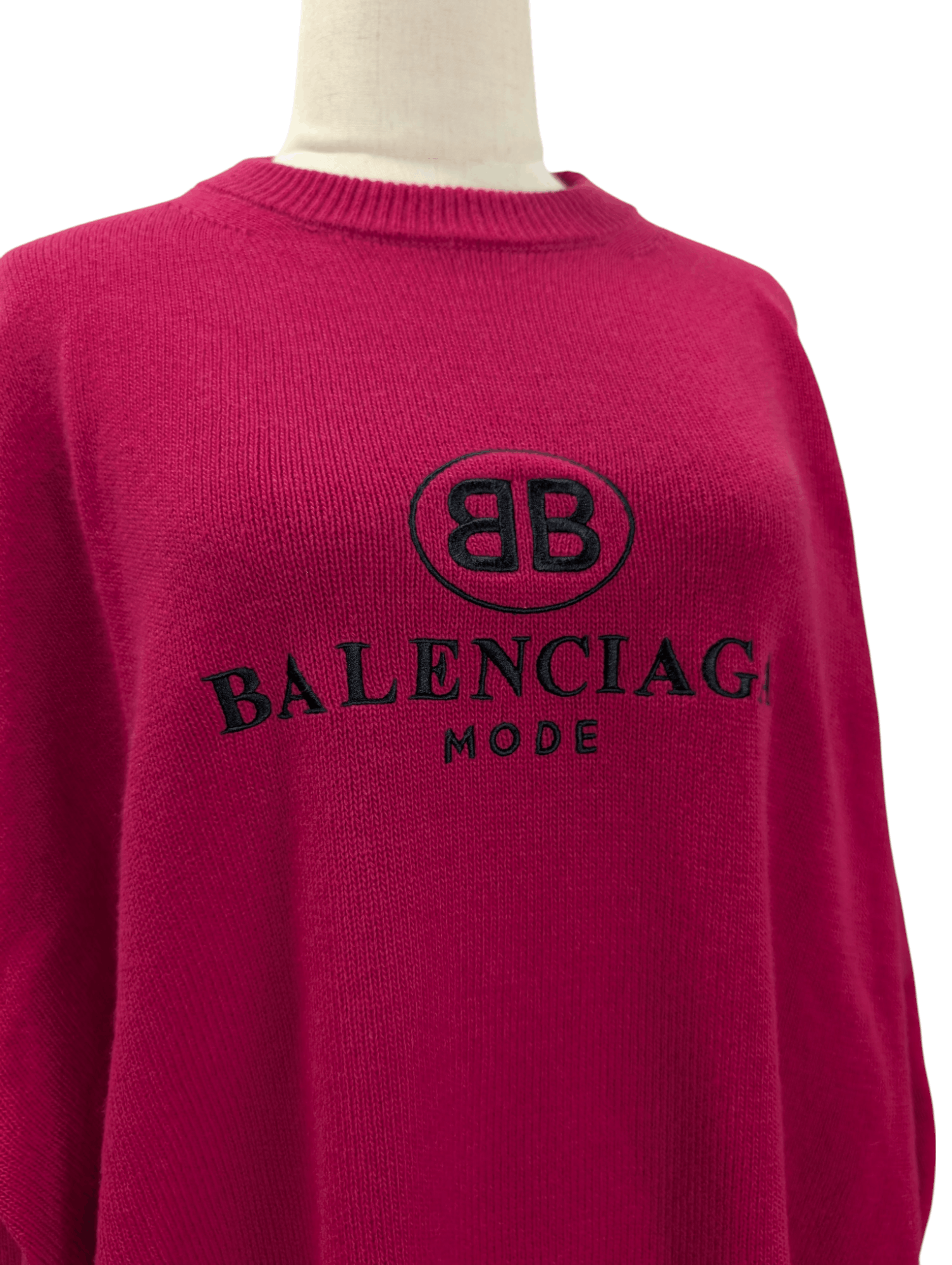 Balenciaga Balenciaga Wine Red Logo Wool And Cashmere Pullover Size XS / US 0-2 / IT 36-38 - 3 Thumbnail