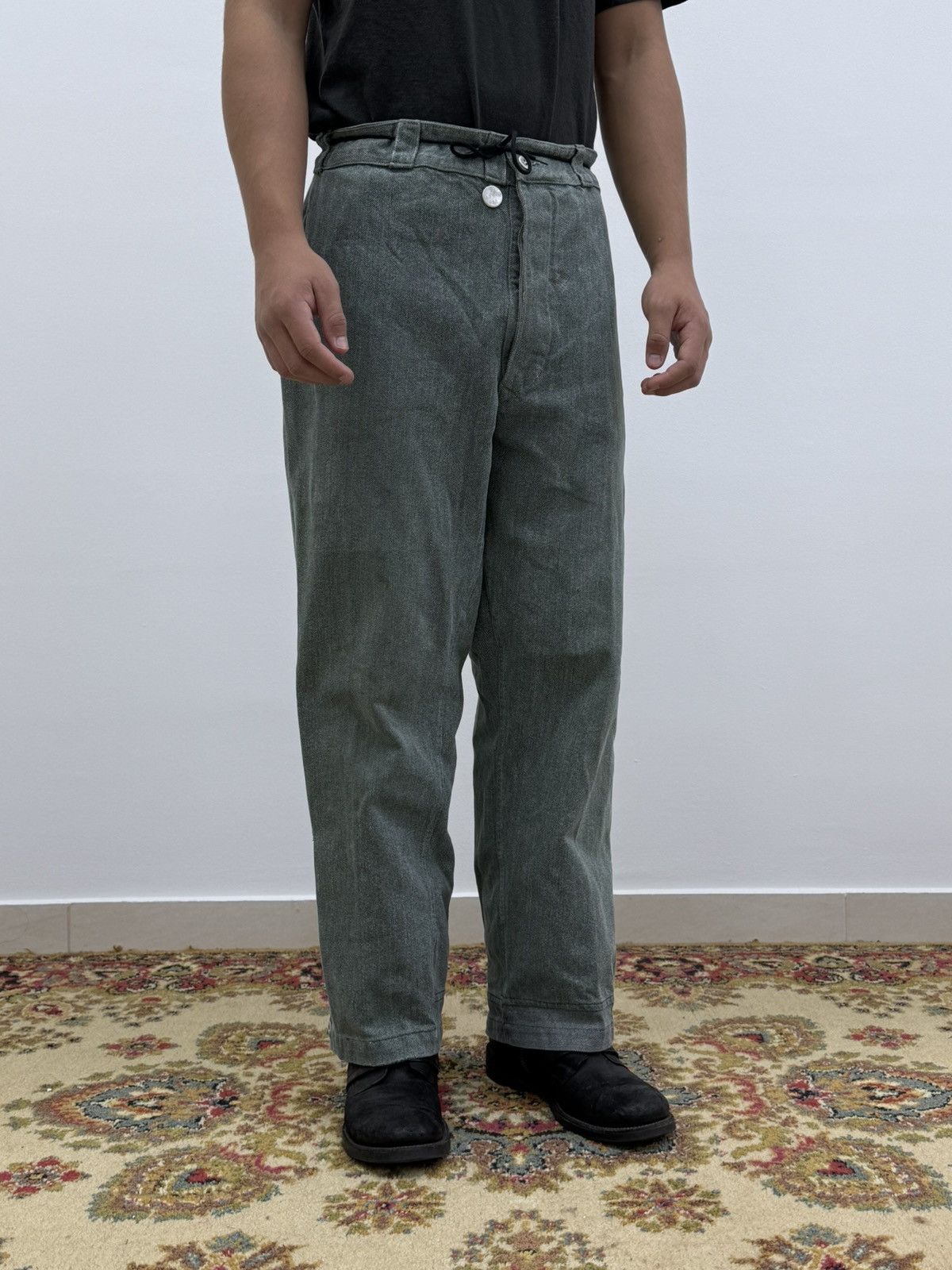 Le Laboureur Vintage 70s Swiss Military Work Denim Pants Size US 35 - 1 Thumbnail