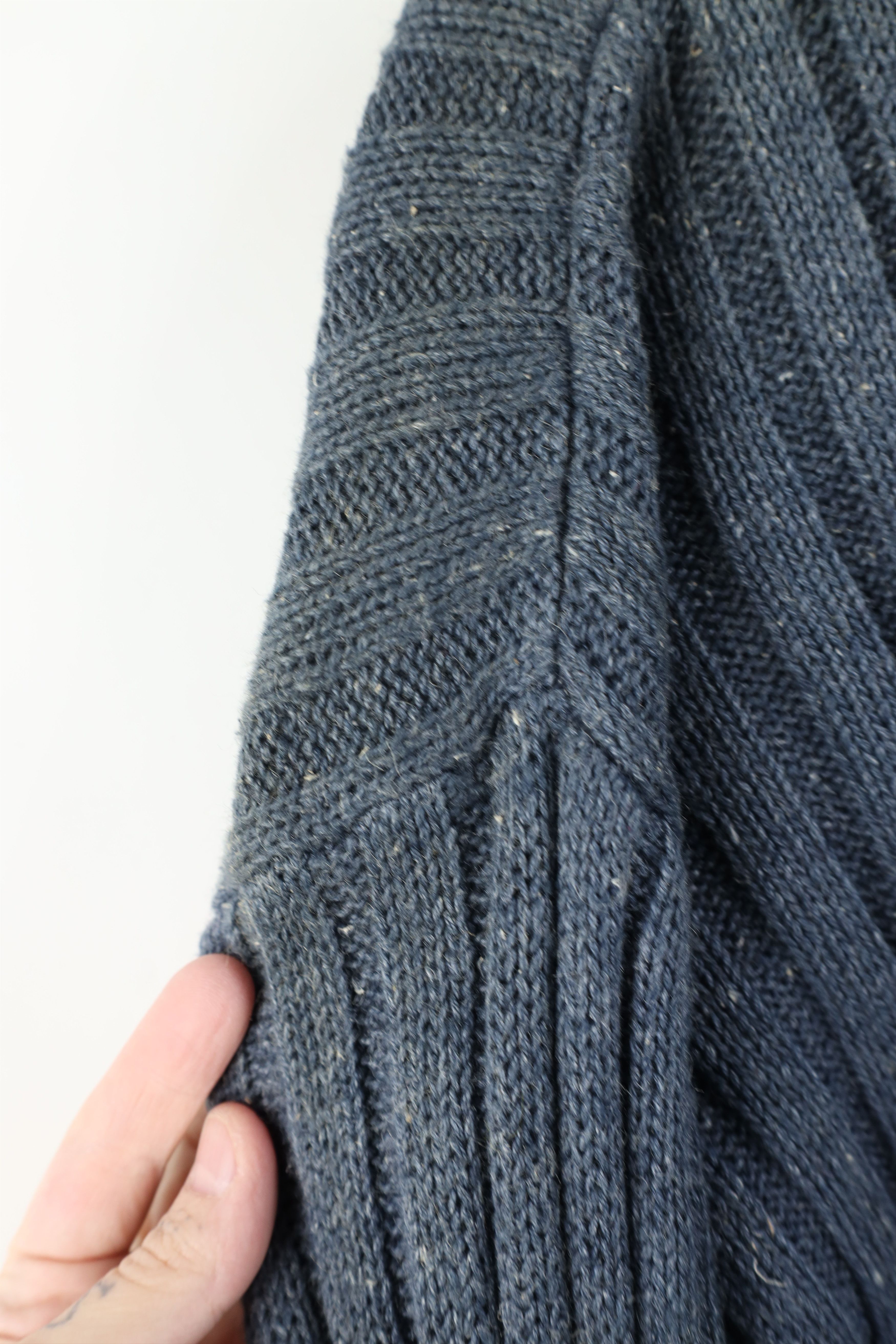 Vintage Vintage 90s Streetwear Ribbed Knit Henley Sweater Blue Size US M / EU 48-50 / 2 - 6 Thumbnail