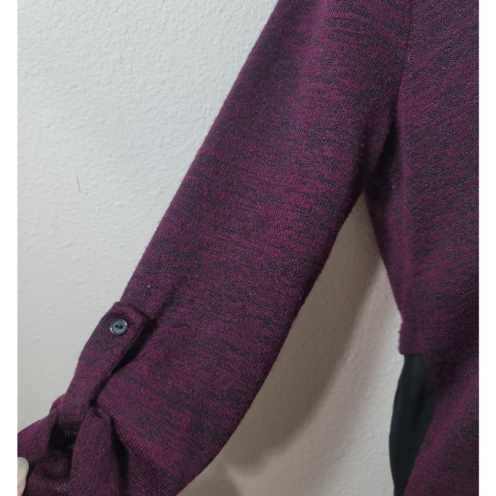 Other Maurices Burgundy Marled Hi Low Layered Top Medium Stretchy Size M / US 6-8 / IT 42-44 - 5 Thumbnail
