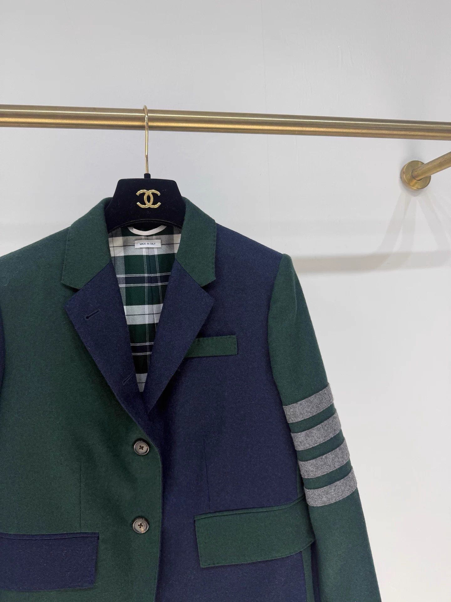 Thom Browne Thom Browne Deep Green Blocked Four-Bar Wool Blazer 38 Size 38R - 2 Thumbnail