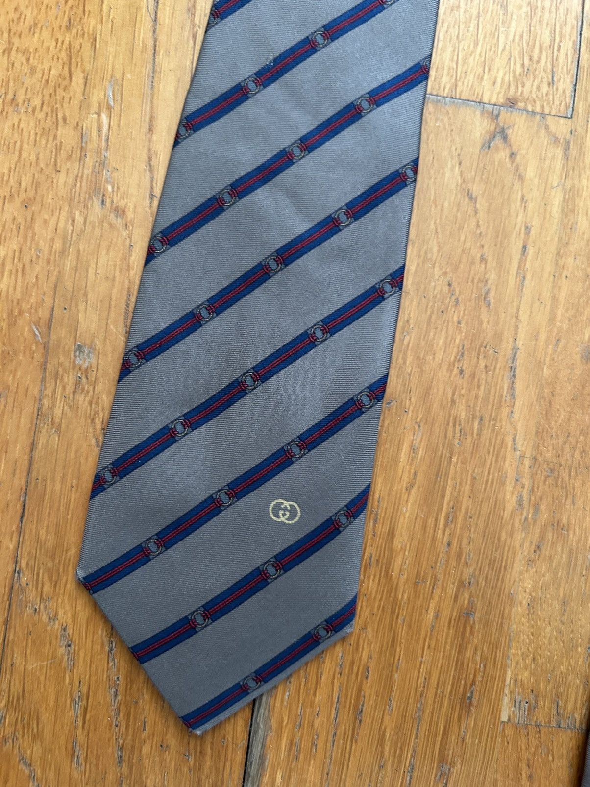 Gucci Grey silk tie gucci Size 42 - 1 Thumbnail