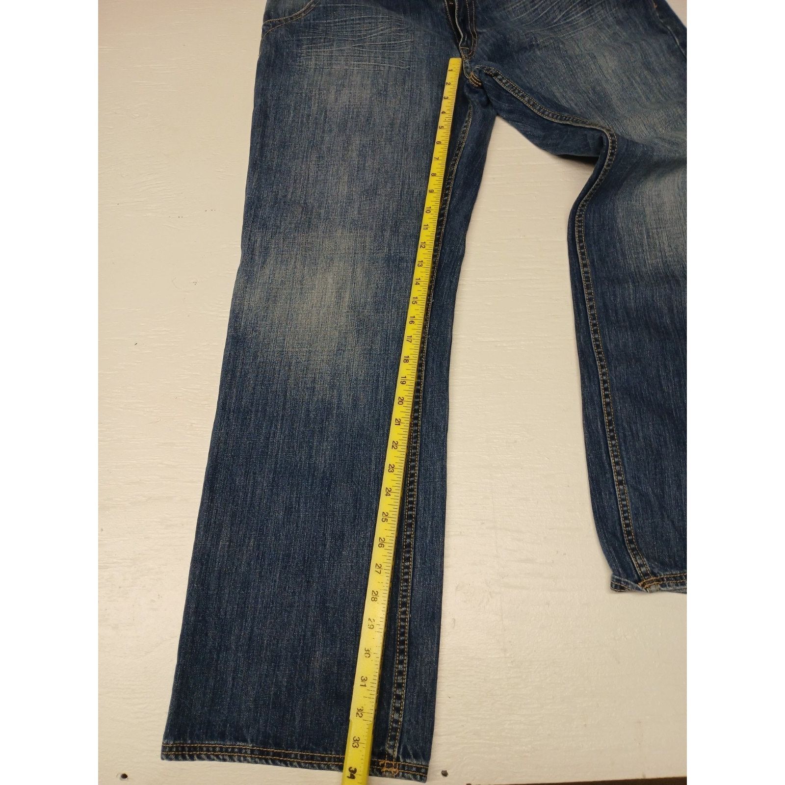 Arizona Jean Co. Arizona Jeans (38x34) Relaxed Blue Denim Straight Leg Pants Size US 38 / EU 54 - 3 Thumbnail