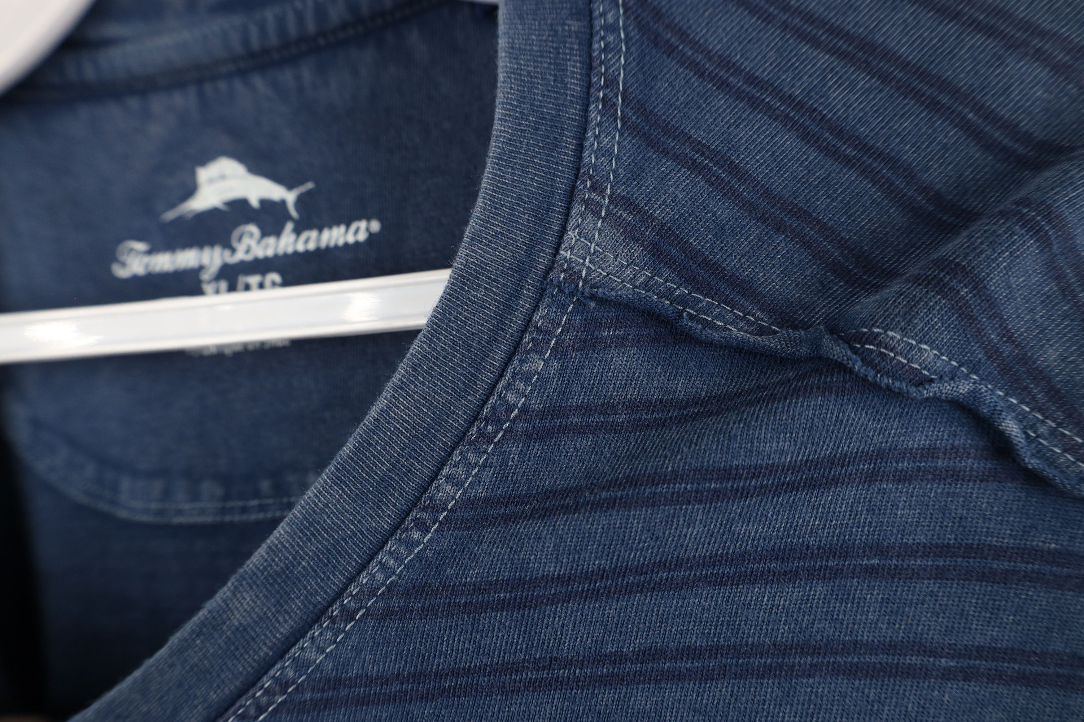 Tommy Bahama × Vintage Tommy Bahama Stonewash Short Sleeve Henley T-Shirt Blue Size US XL / EU 56 / 4 - 6 Thumbnail