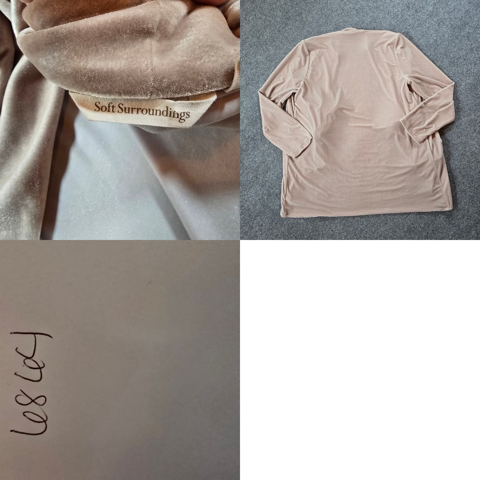 Vintage Susan Graver Cardigan Women M Velour Open Front 3/4 Sleeve Beige Tan Classic Vintage? Wait. Size M / US 6-8 / IT 42-44 - 8 Thumbnail
