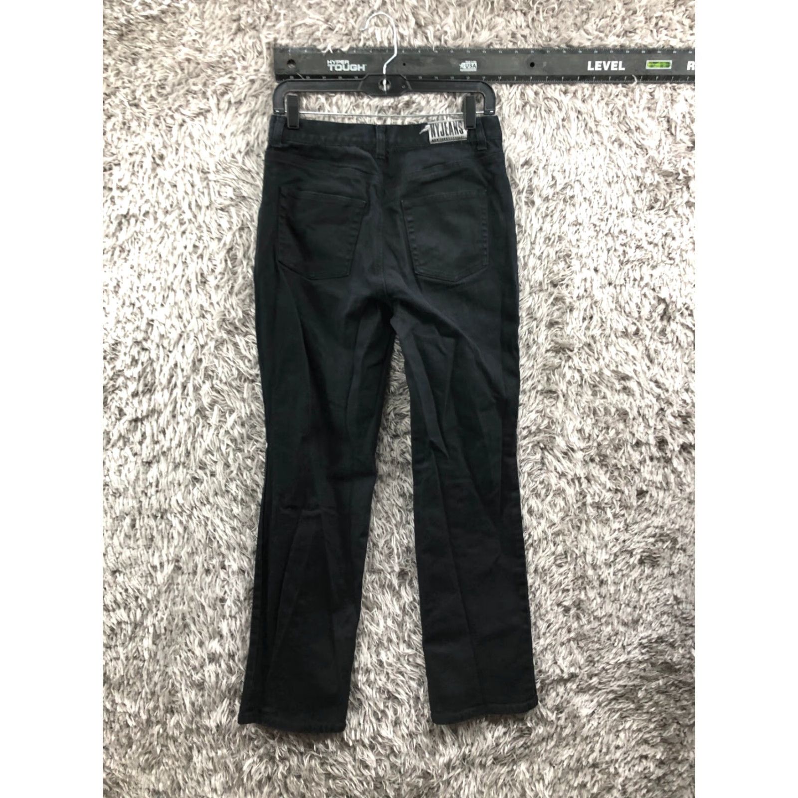 Denime NY Jeans Womens Jeans Size 8 Dark Wash Black Denim Straight Mid Rise Regular 5-Pocket Zipper Button Belt Loops 29in Inseam Size 30" / US 8 / IT 44 - 5 Thumbnail