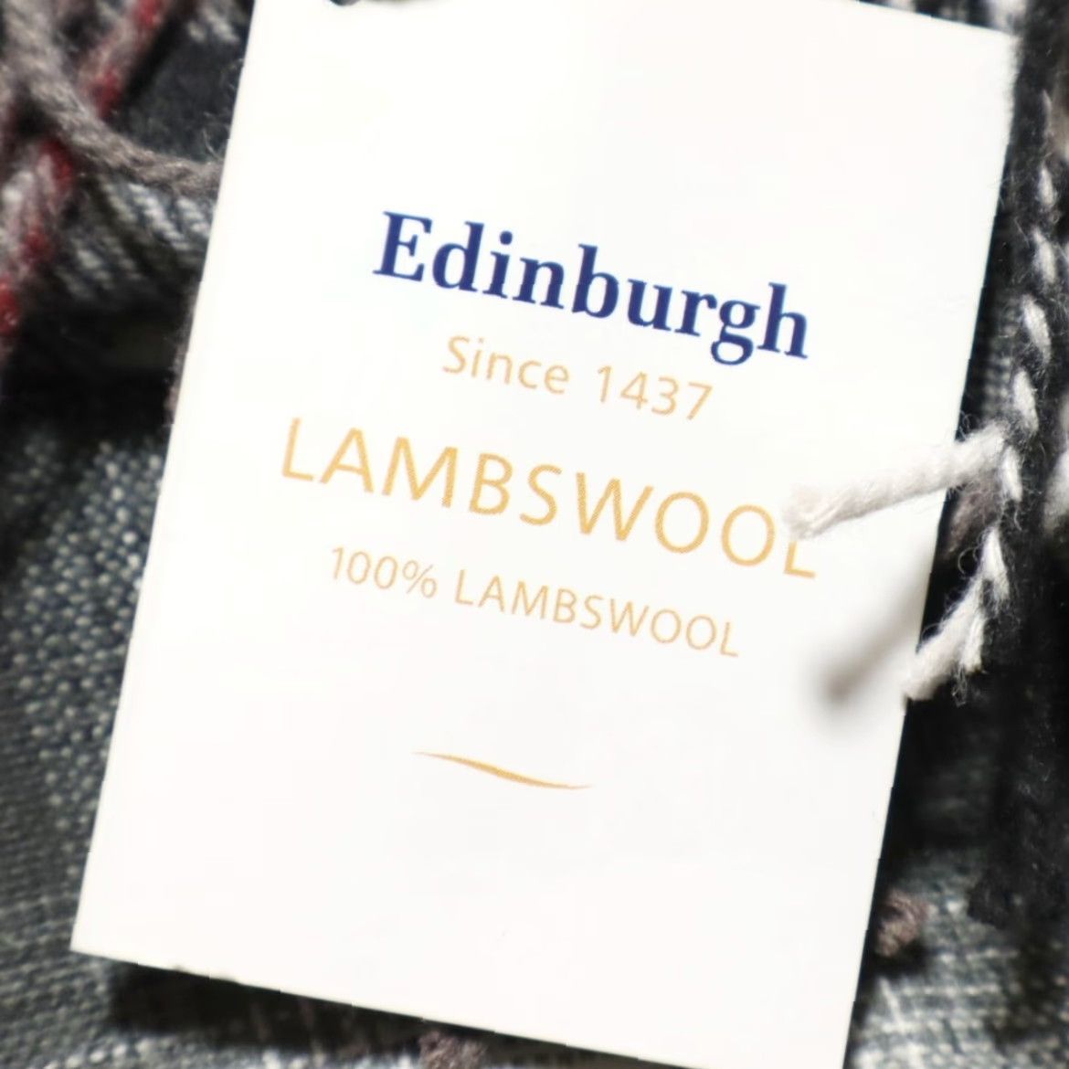 Vintage Edinburgh Scarf Women Grey Plaid Lambswool OS Size ONE SIZE - 3 Thumbnail